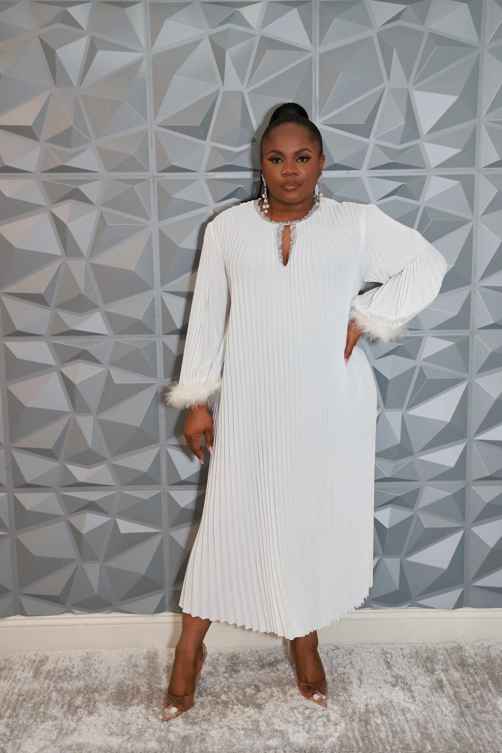 Noir Luxe Dress (White)