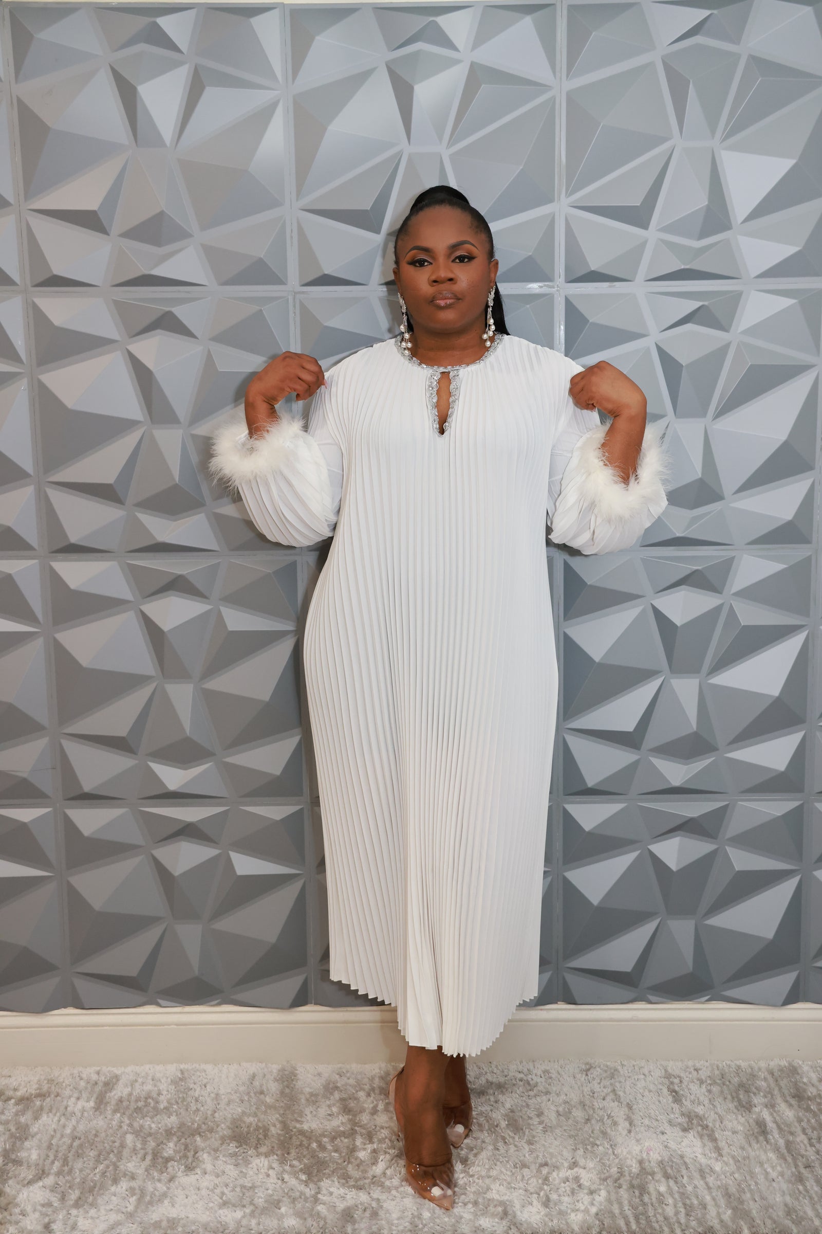 Noir Luxe Dress (White)