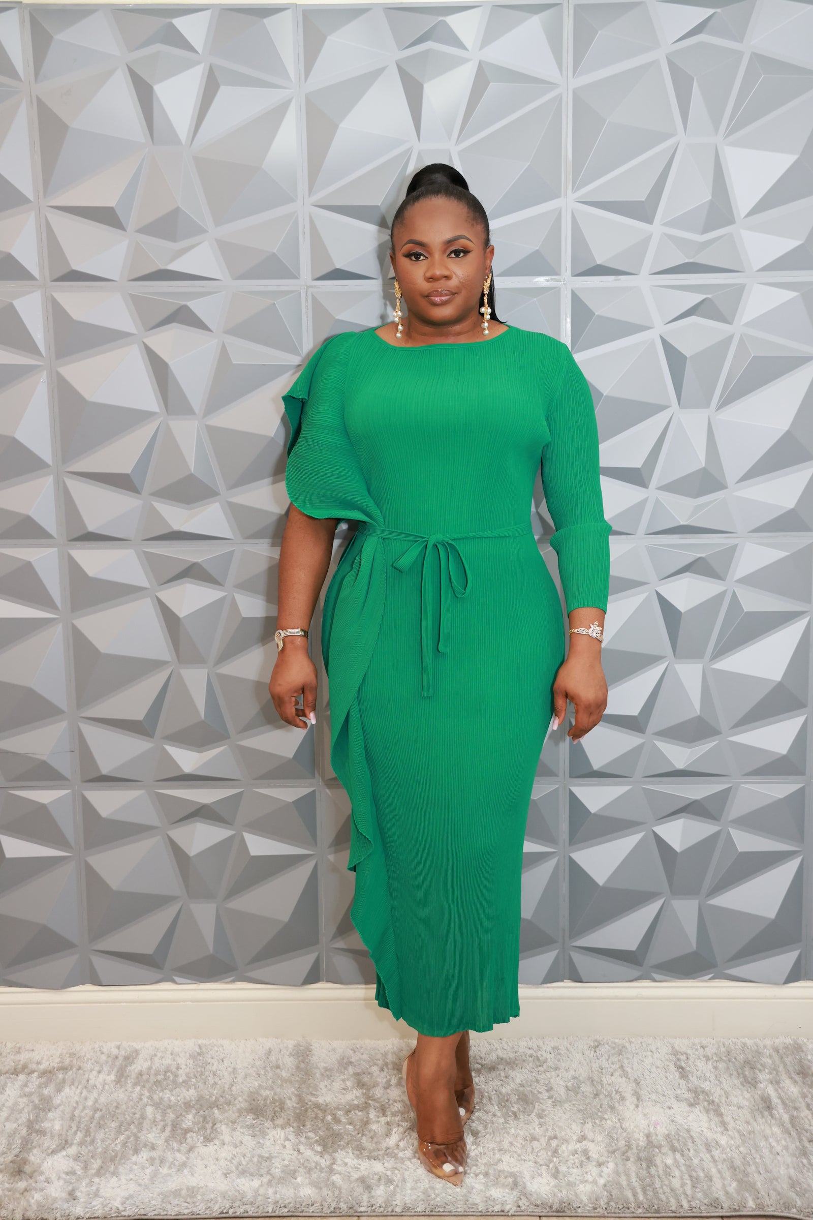 Majestic Wave Dress (Green)