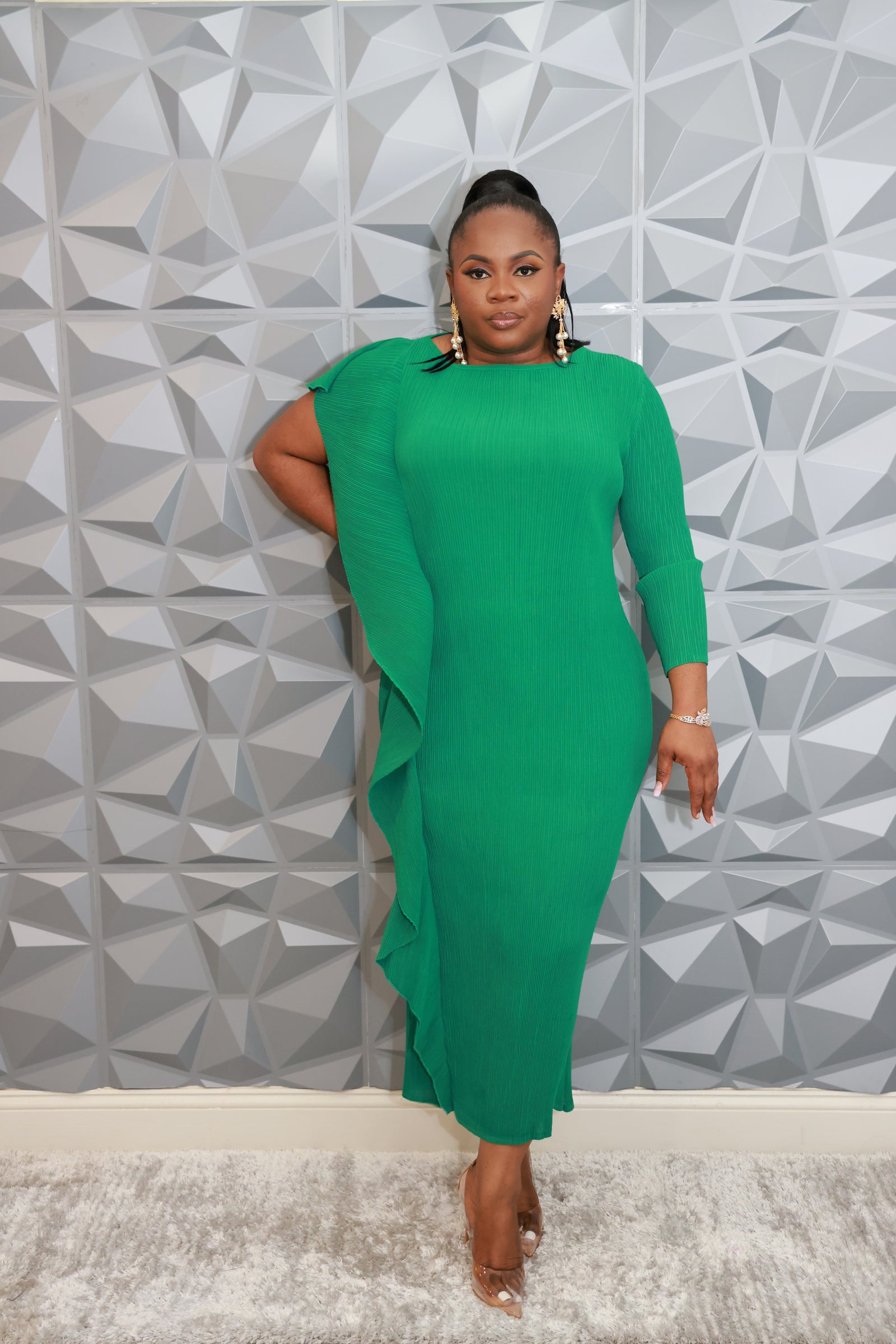 Majestic Wave Dress (Green)