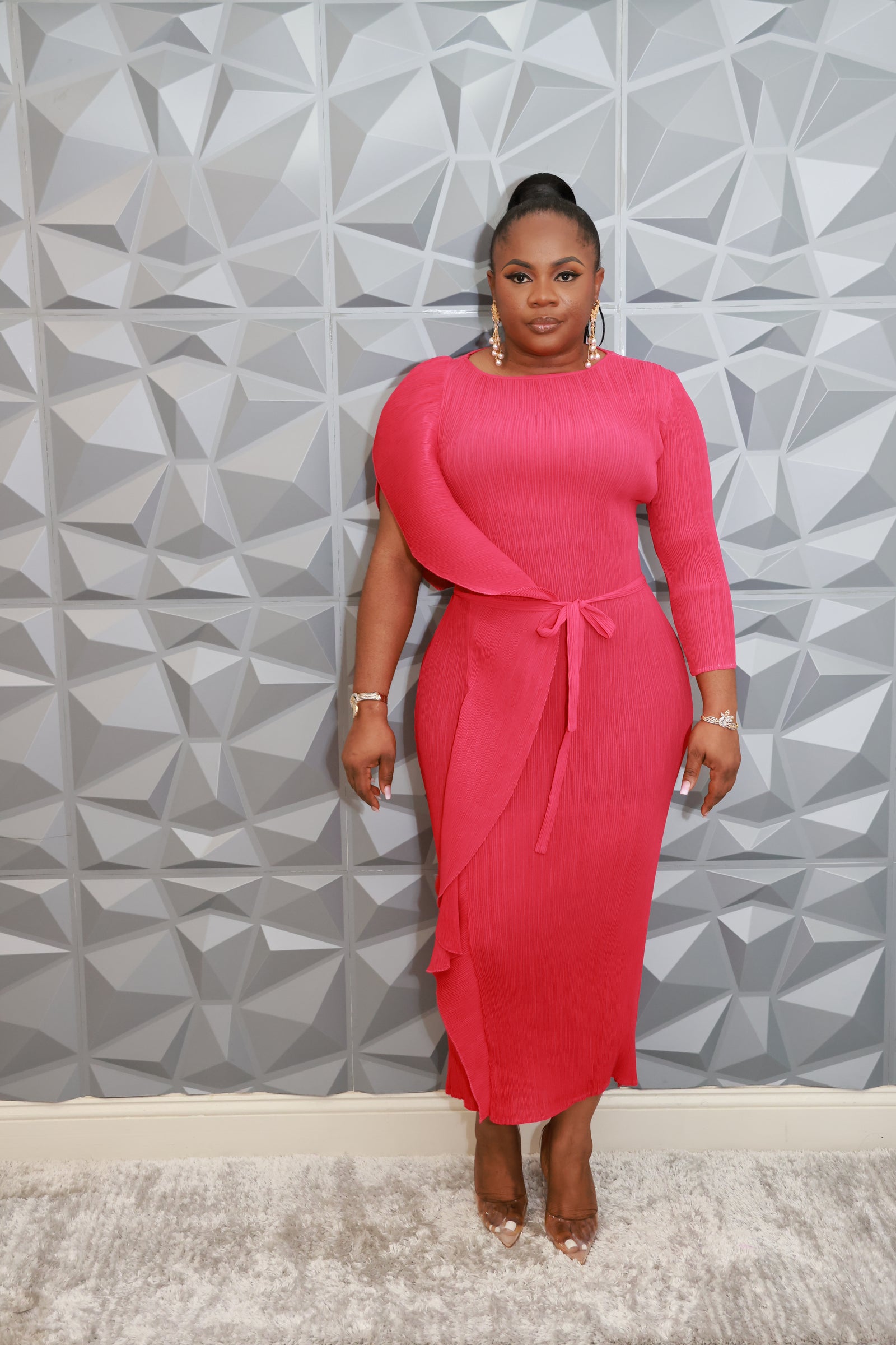 Majestic Wave Dress (Pink)