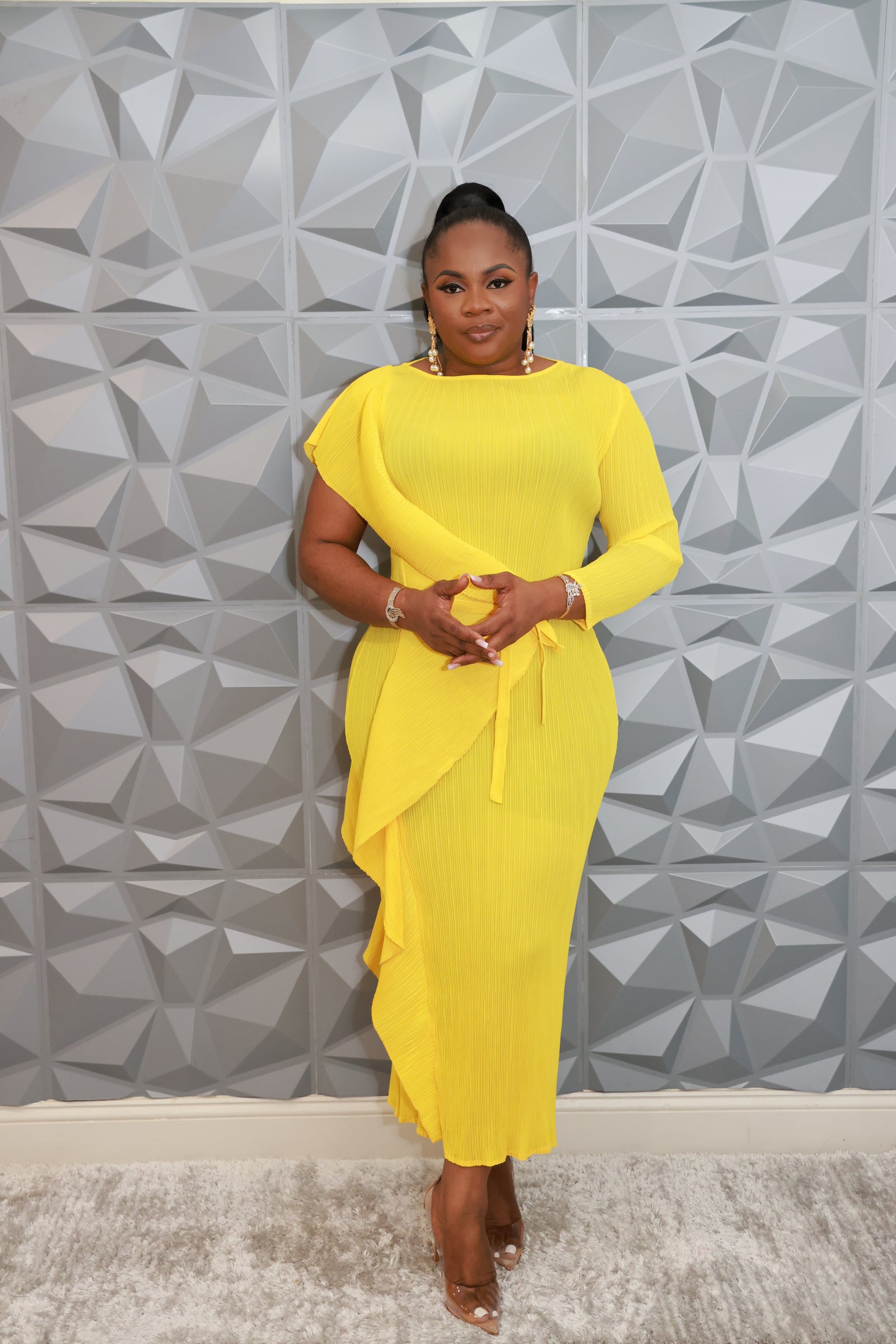 Majestic Wave Dress (Yellow)