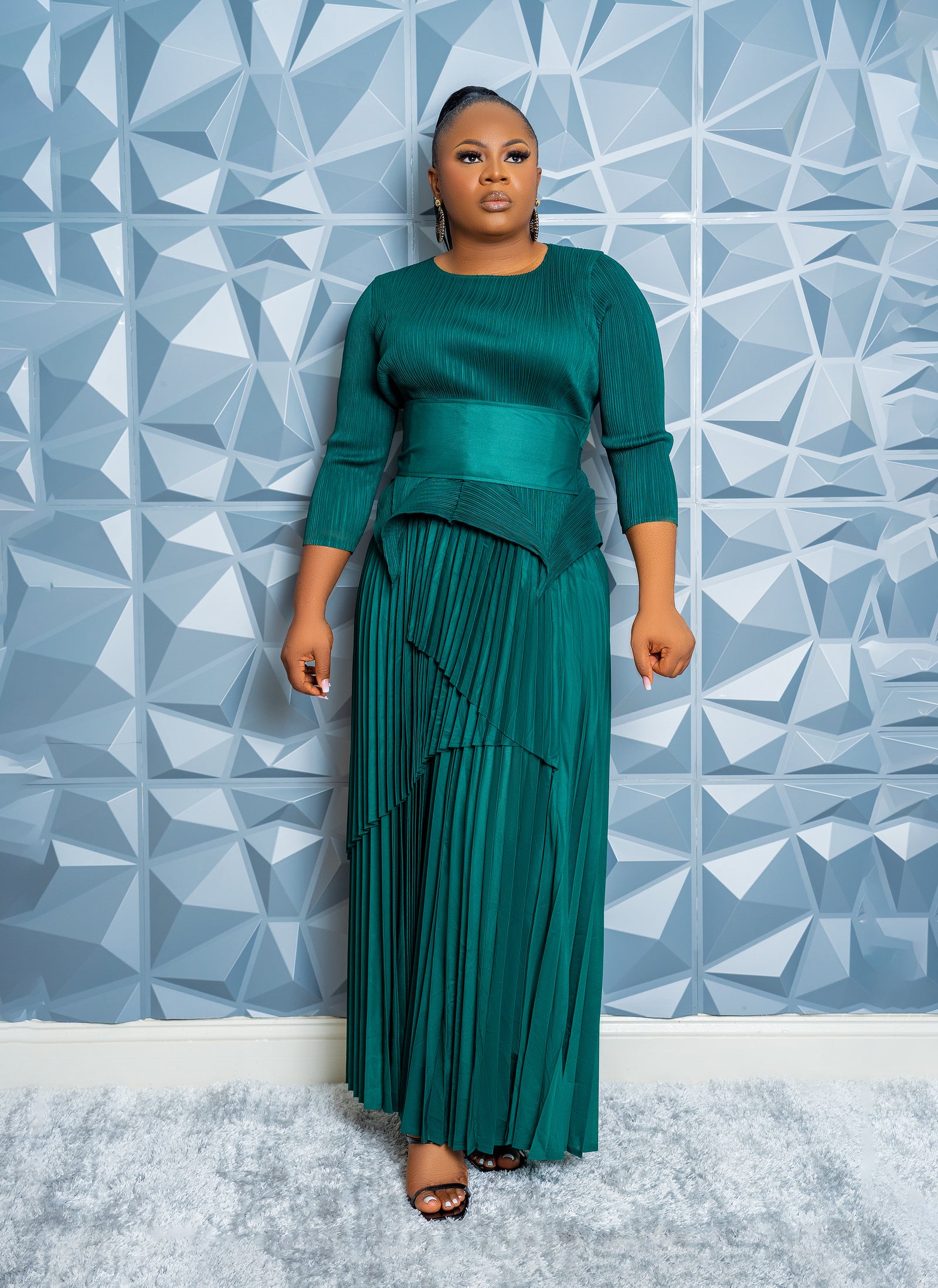 Cascade Skirt Set (Green)