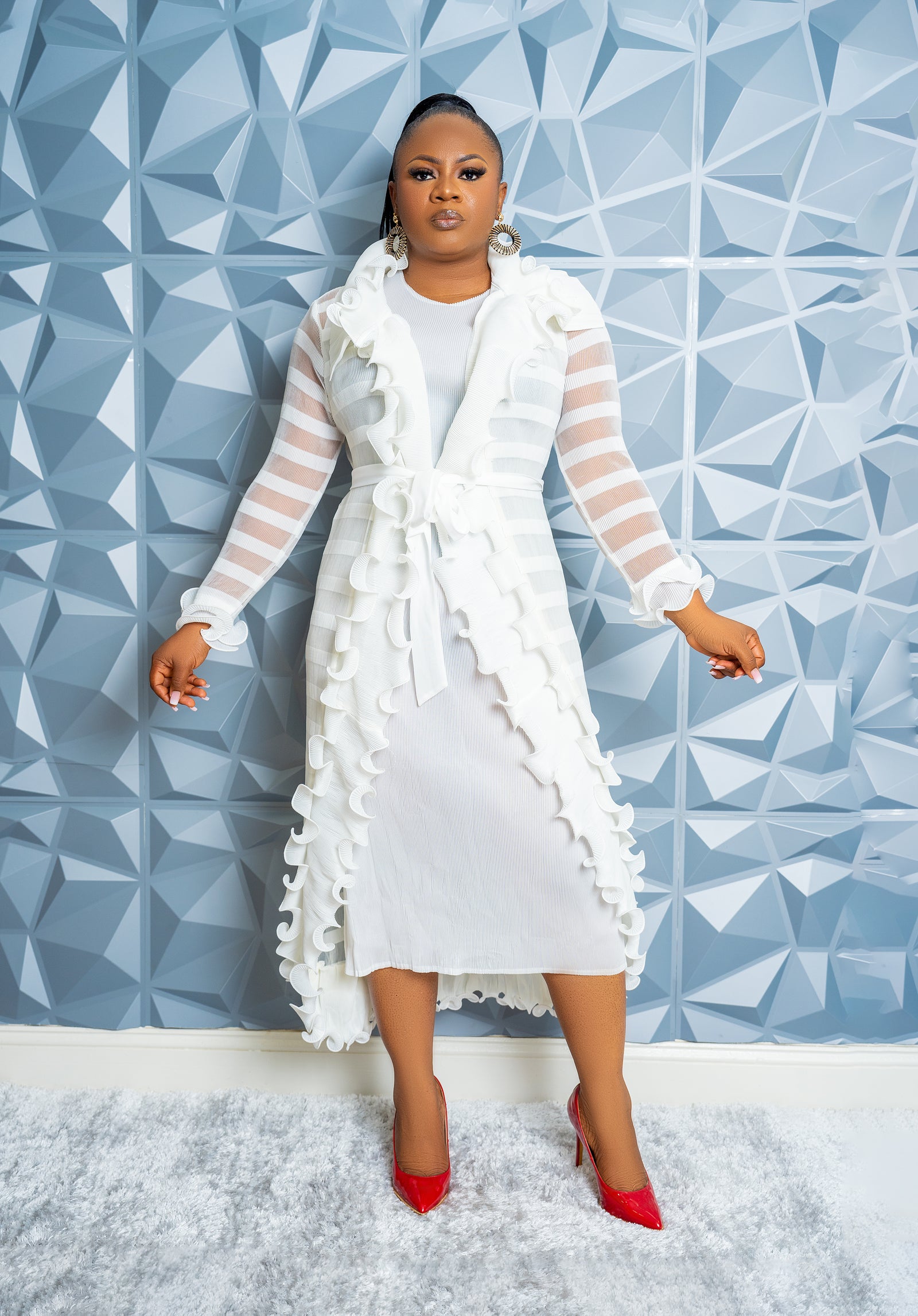 Gilded Wave Dress (WHITE)