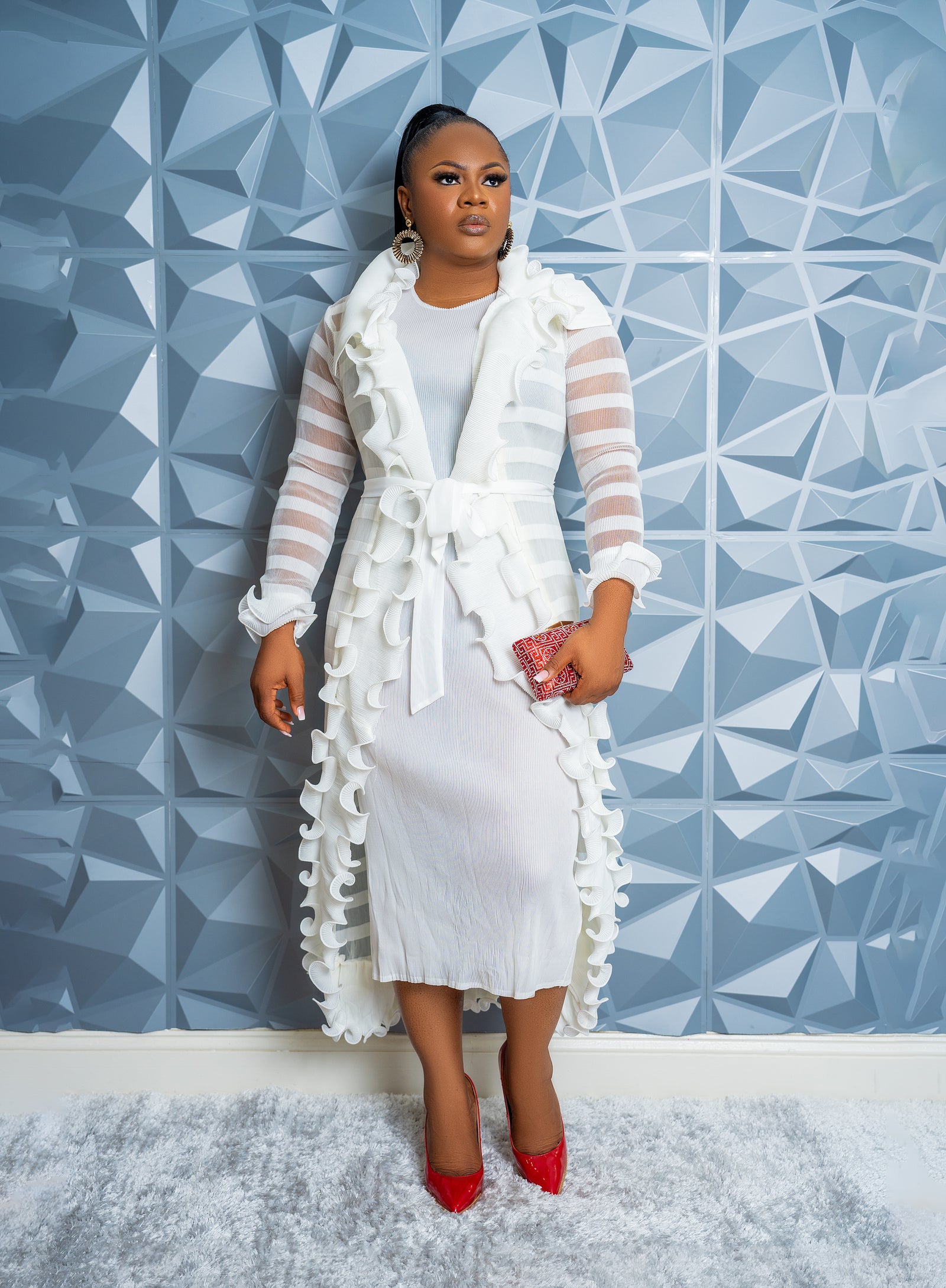 Gilded Wave Dress (WHITE)