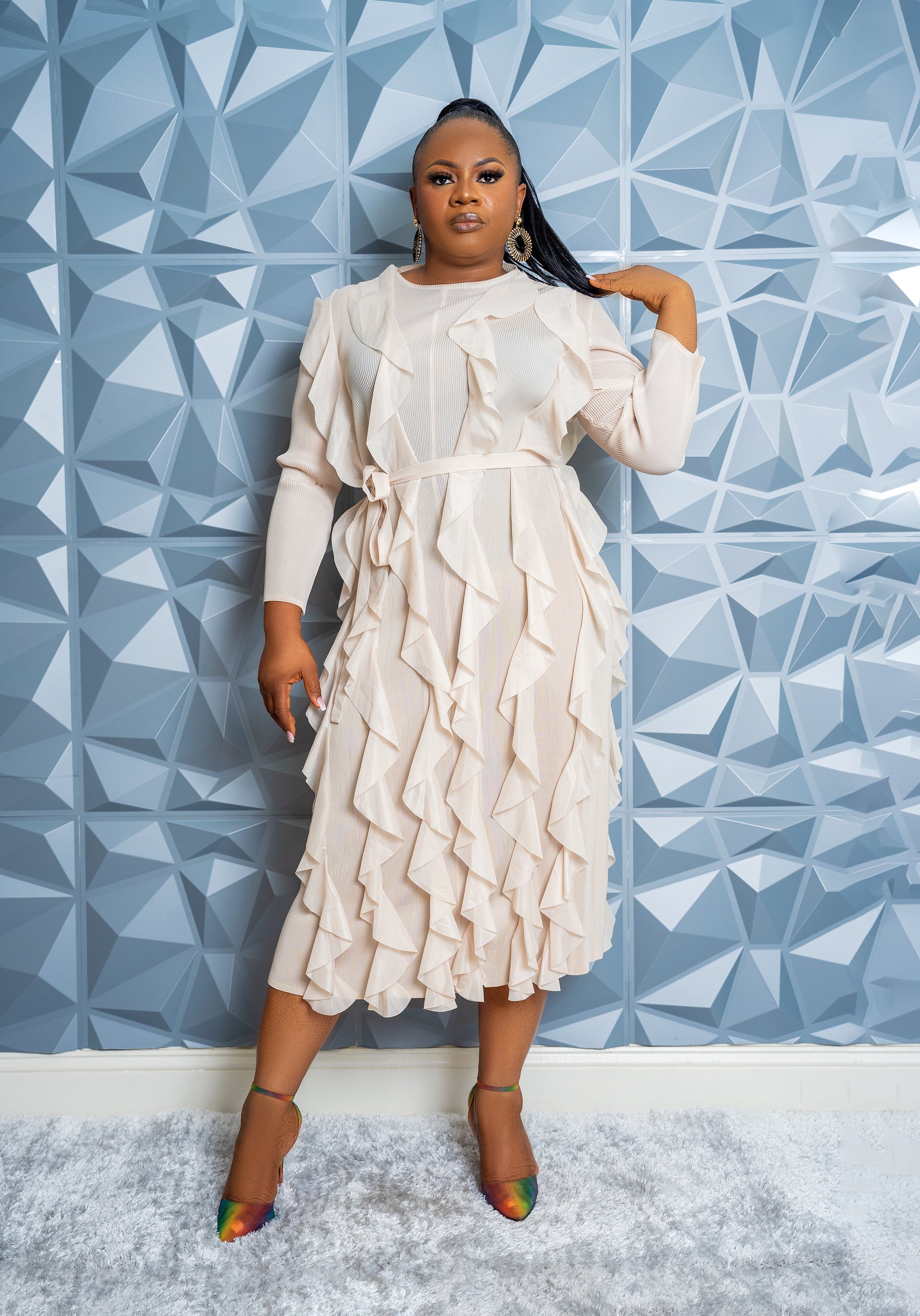 REFINED SOIREE DRESS (BEIGE)