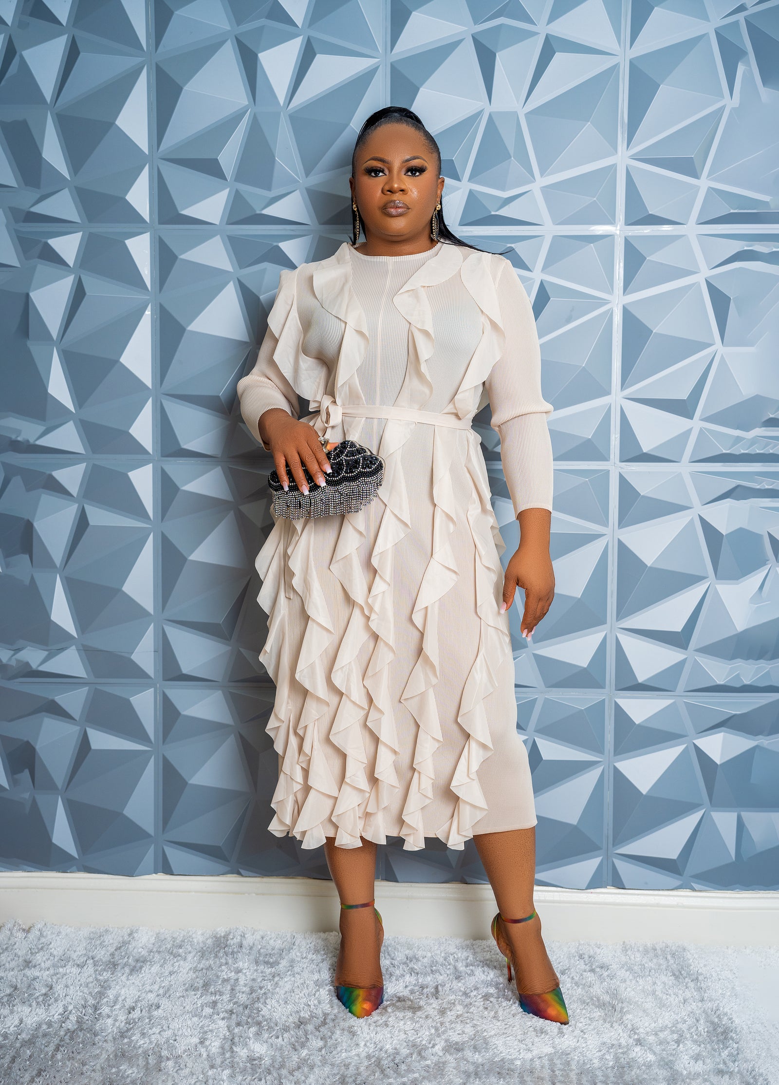 REFINED SOIREE DRESS (BEIGE)