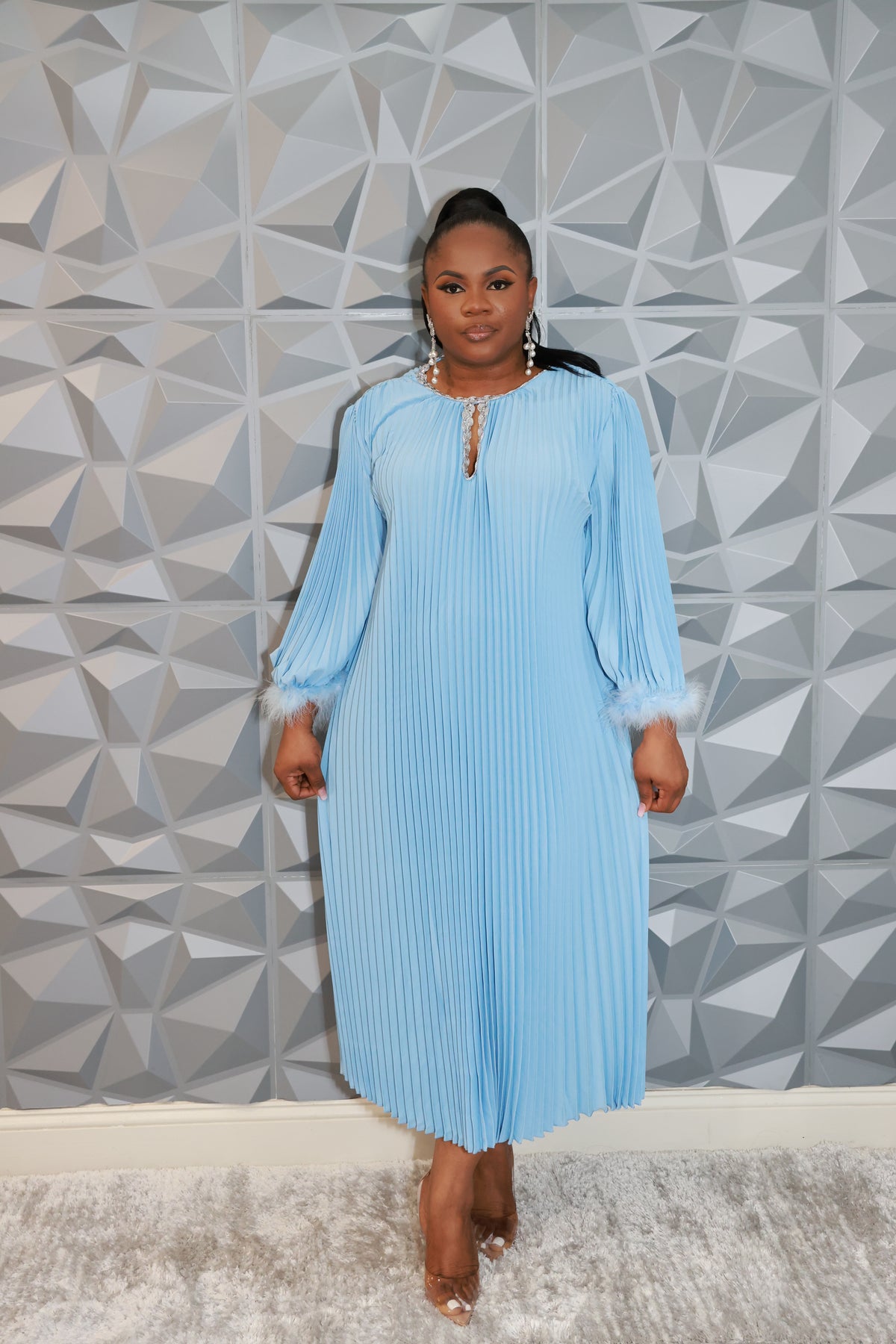 Noir Luxe Dress (Blue)