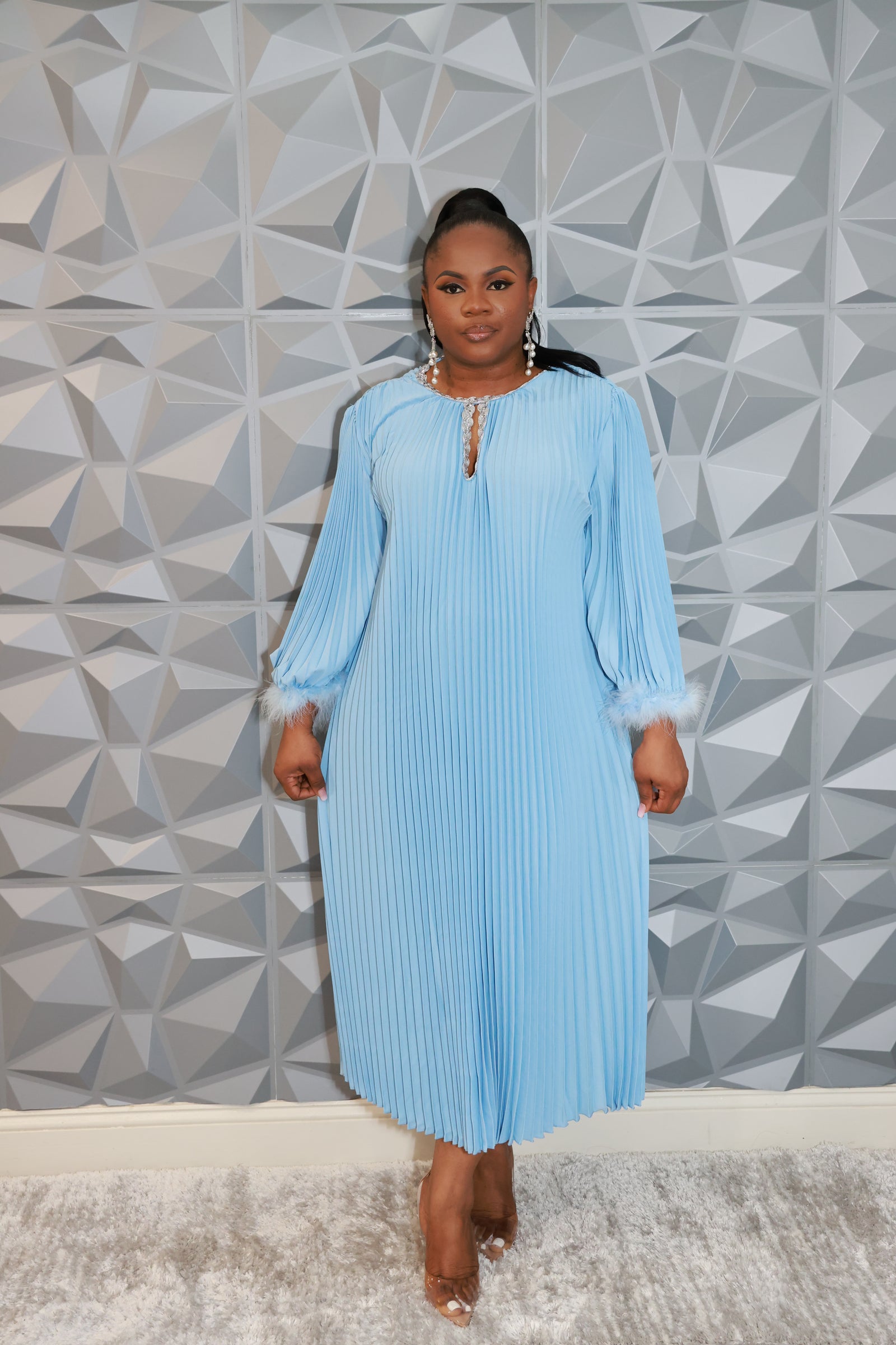 Noir Luxe Dress (Blue)