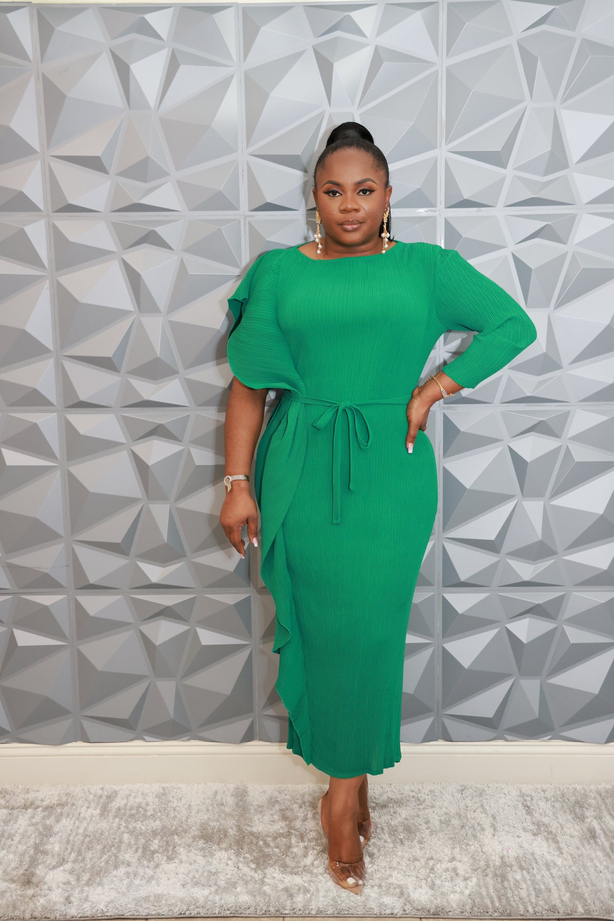 Majestic Wave Dress (Green)