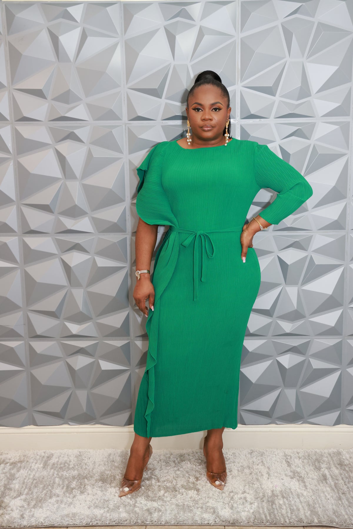 Majestic Wave Dress (Green)