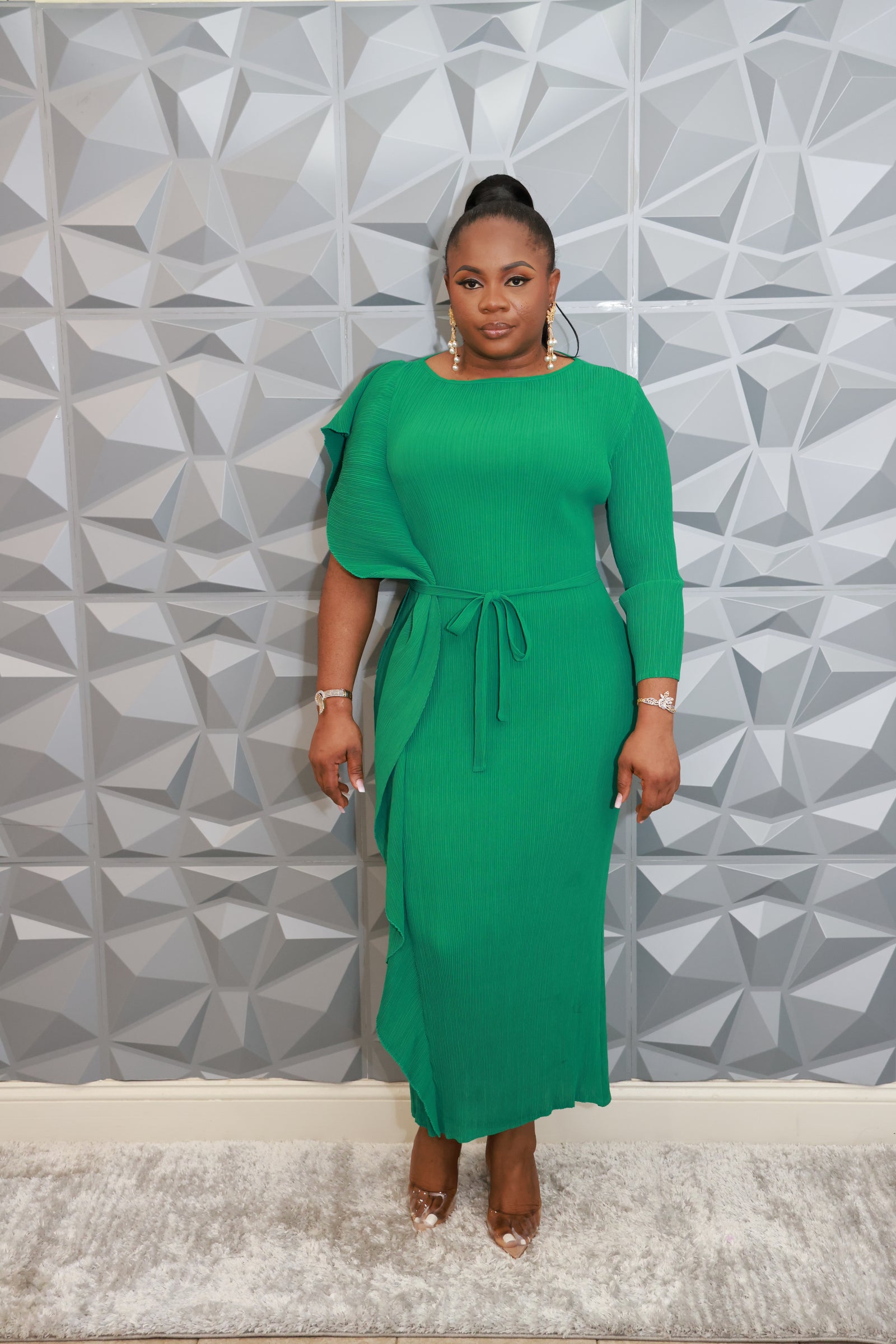 Majestic Wave Dress (Green)