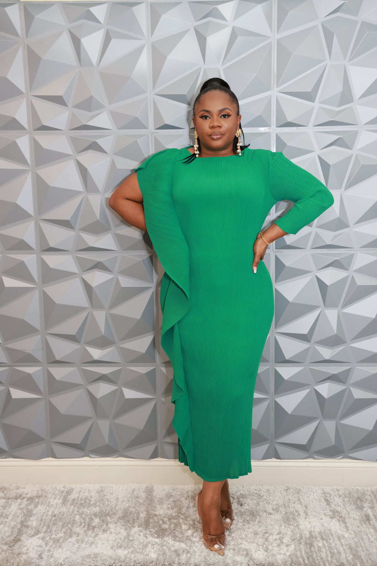 Majestic Wave Dress (Green)