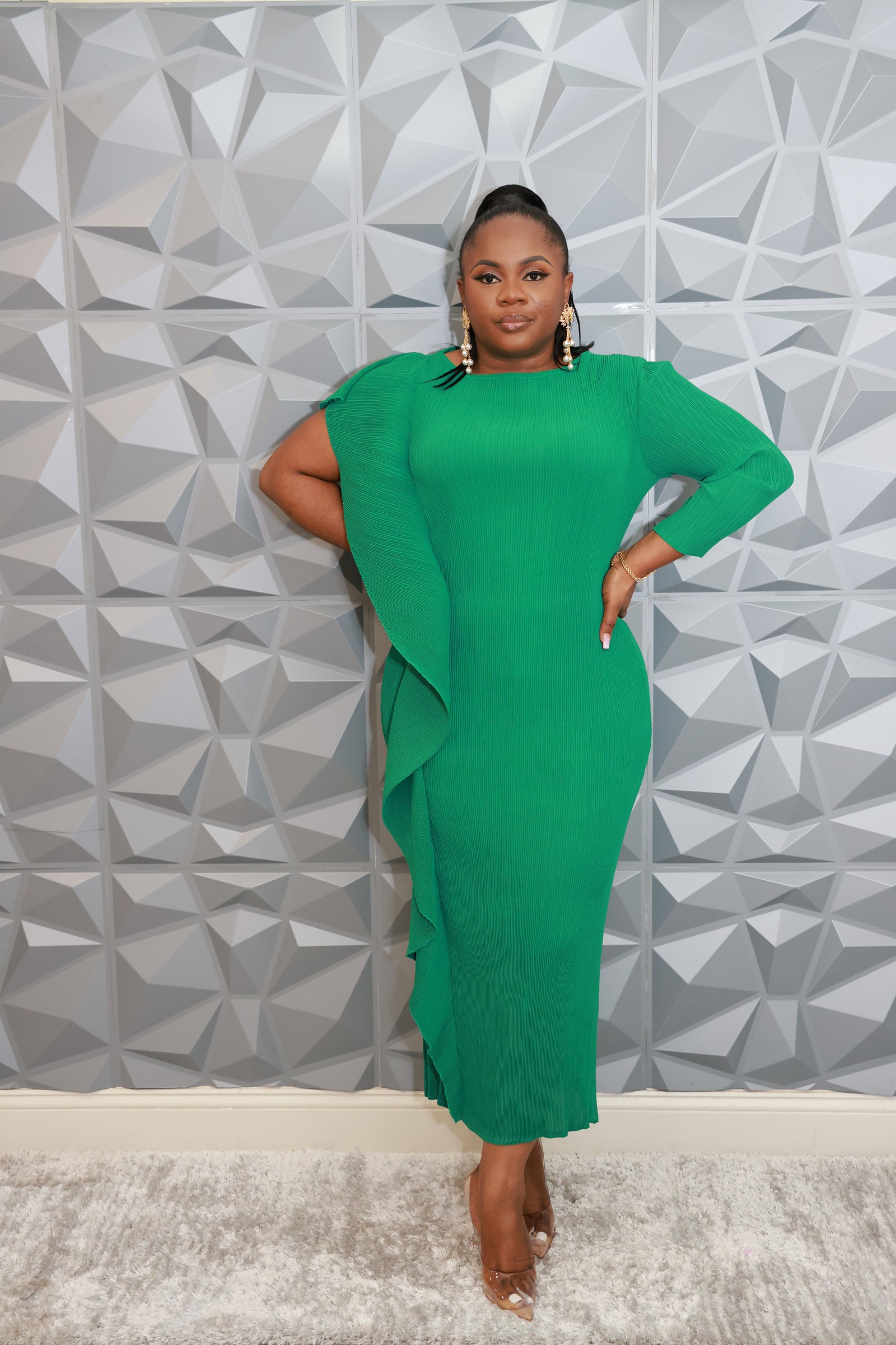 Majestic Wave Dress (Green)