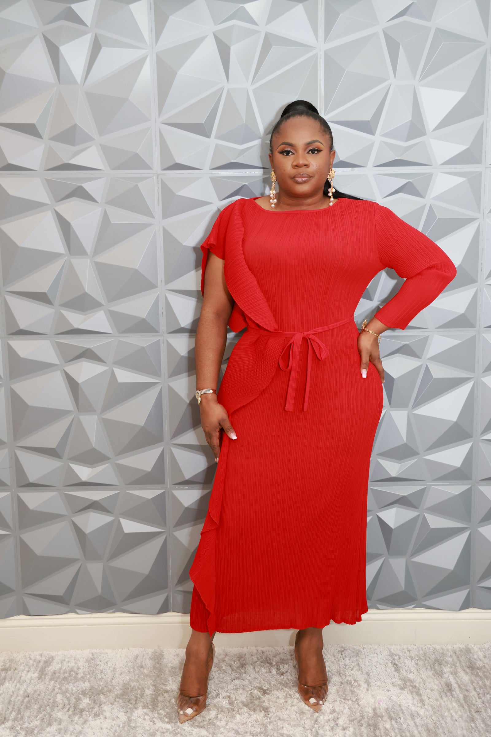 Majestic Wave Dress (Red)