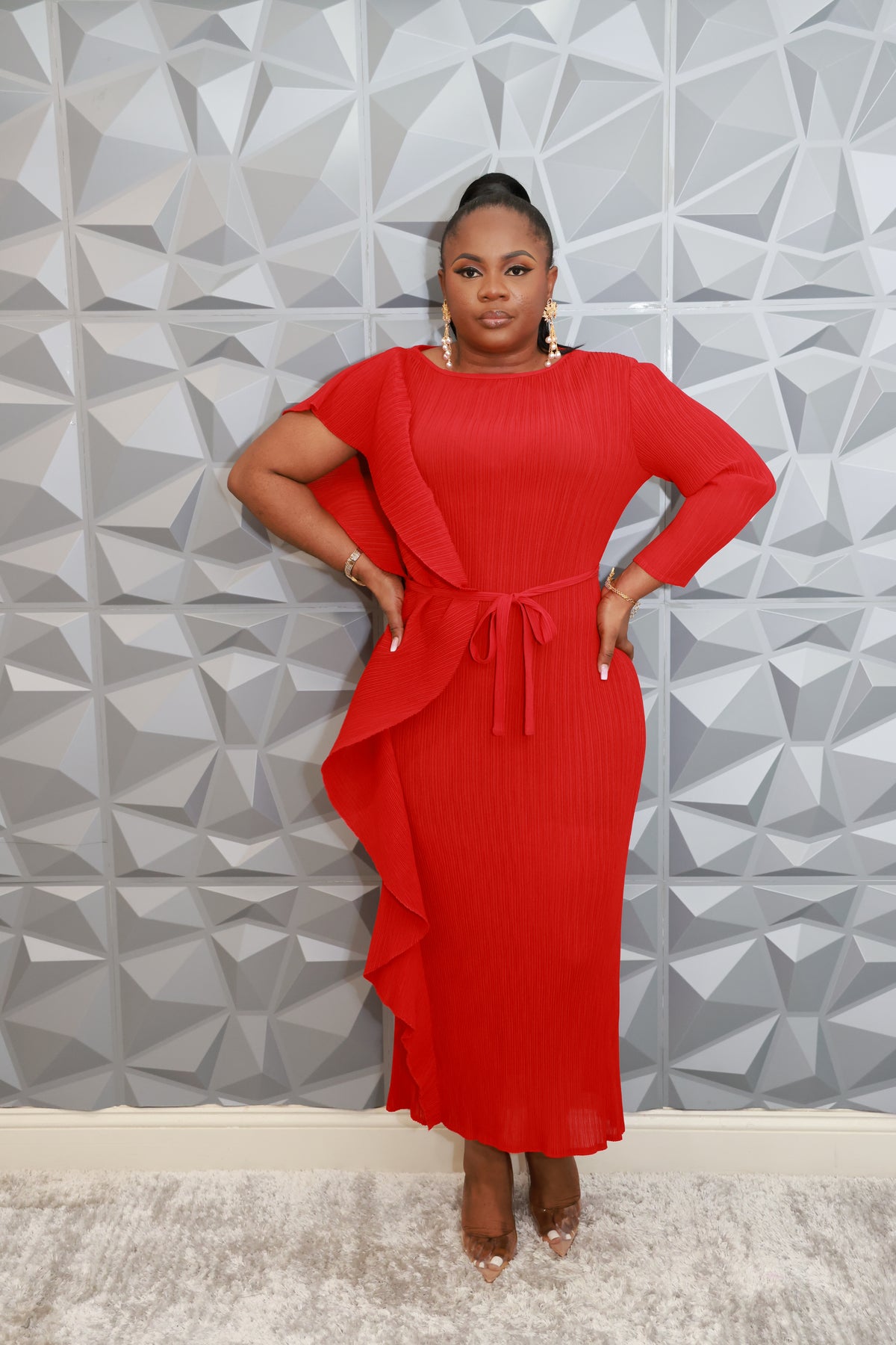 Majestic Wave Dress (Red)