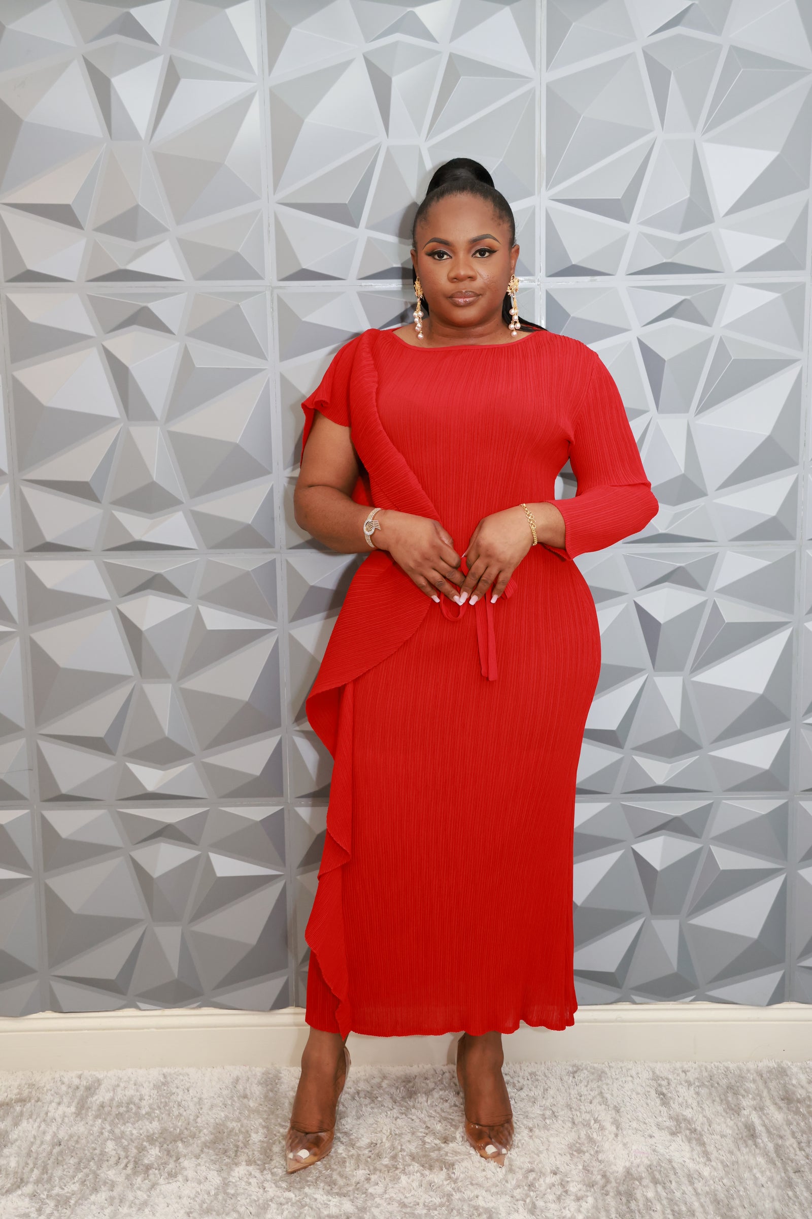 Majestic Wave Dress (Red)