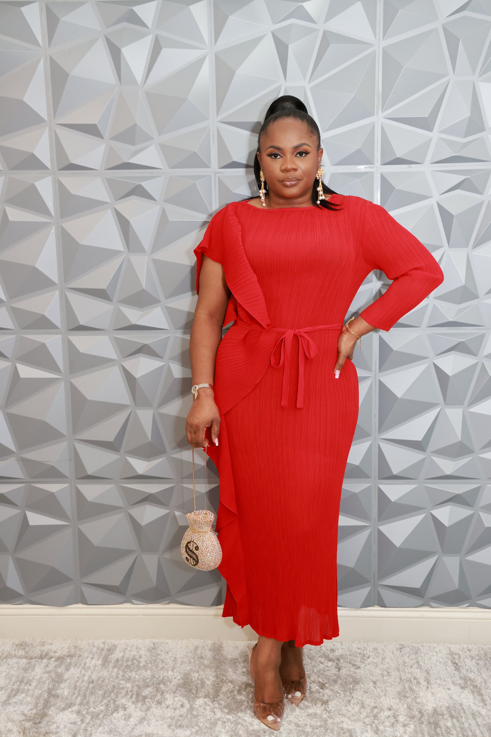 Majestic Wave Dress (Red)