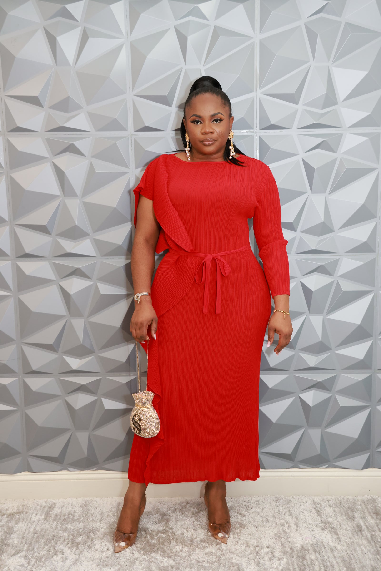 Majestic Wave Dress (Red)