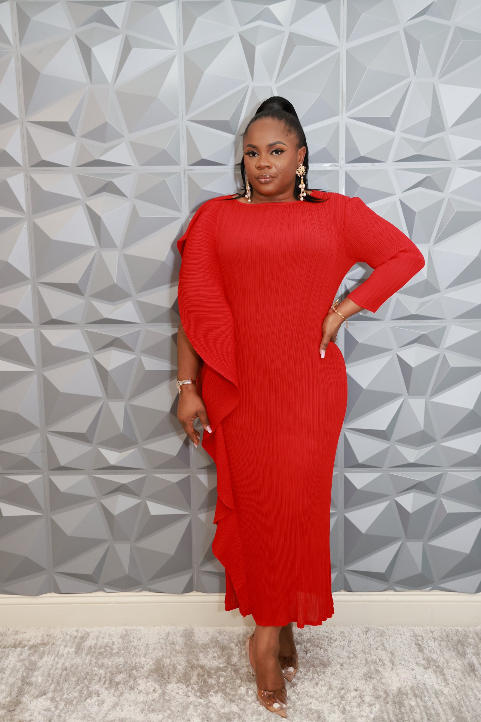 Majestic Wave Dress (Red)