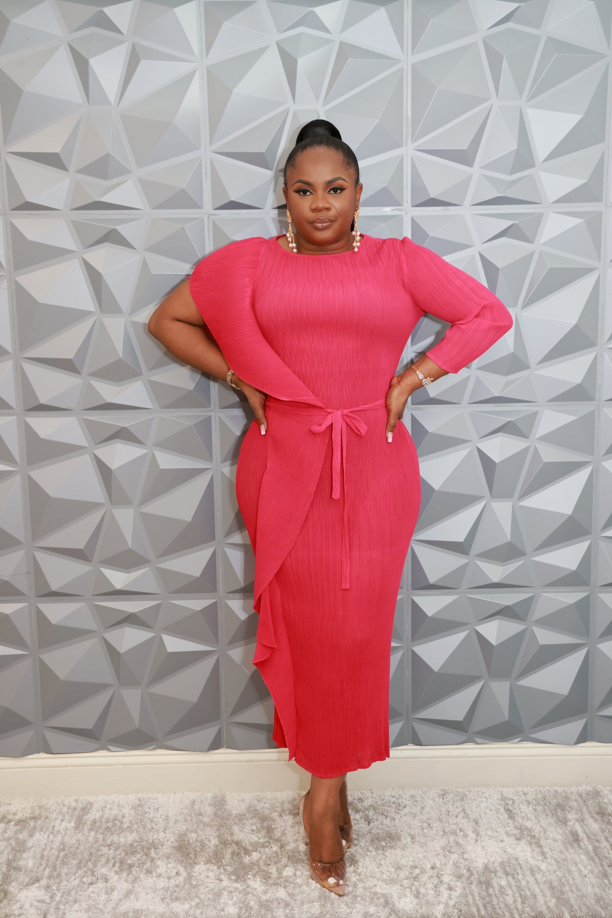 Majestic Wave Dress (Pink)