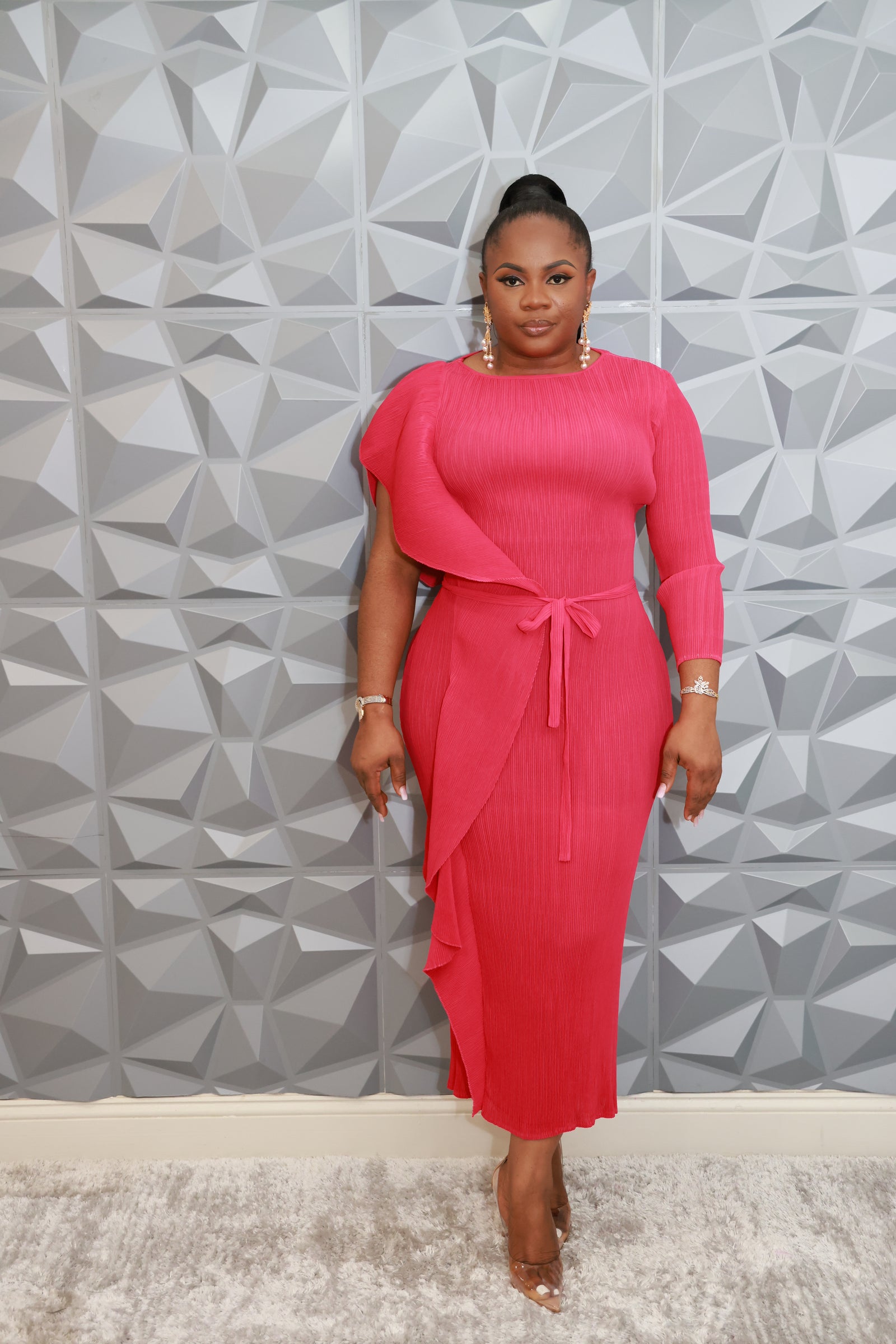 Majestic Wave Dress (Pink)