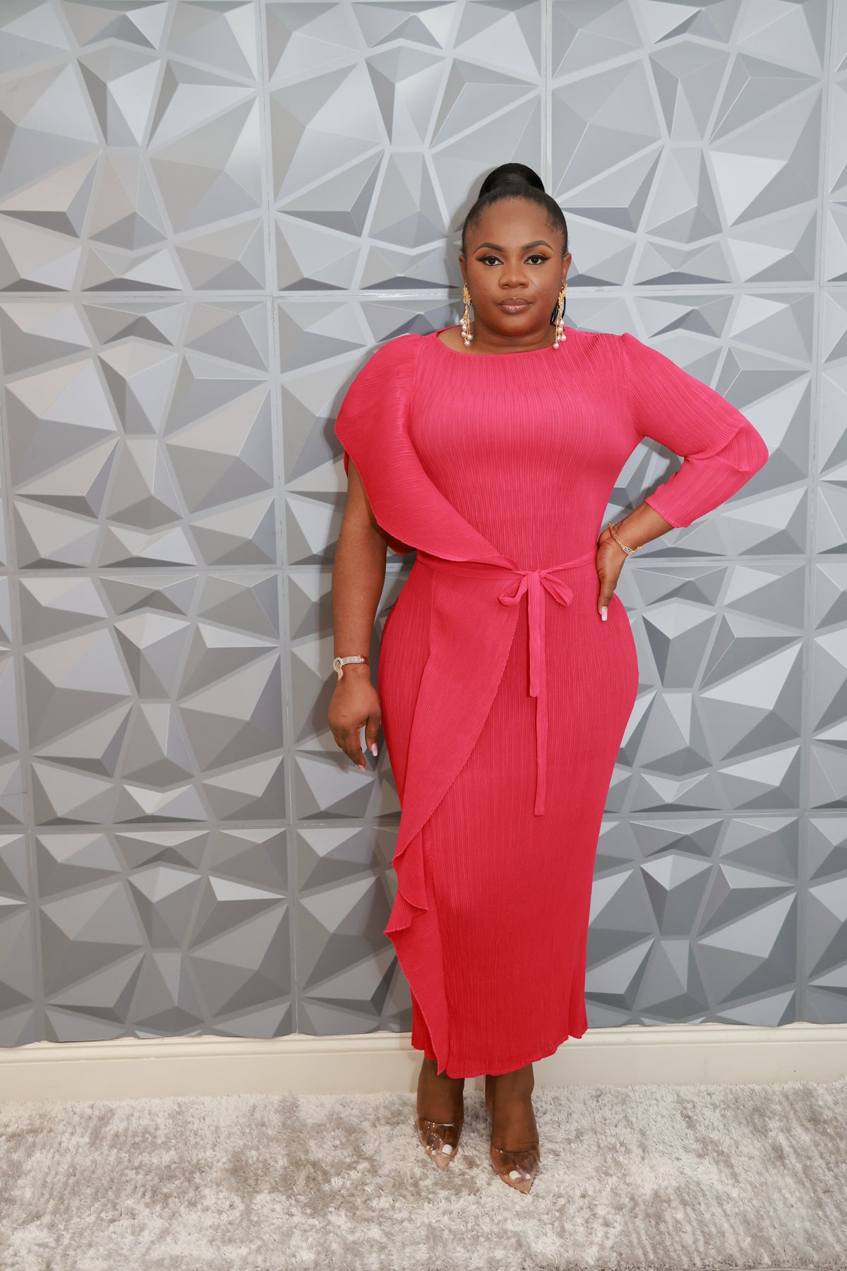 Majestic Wave Dress (Pink)