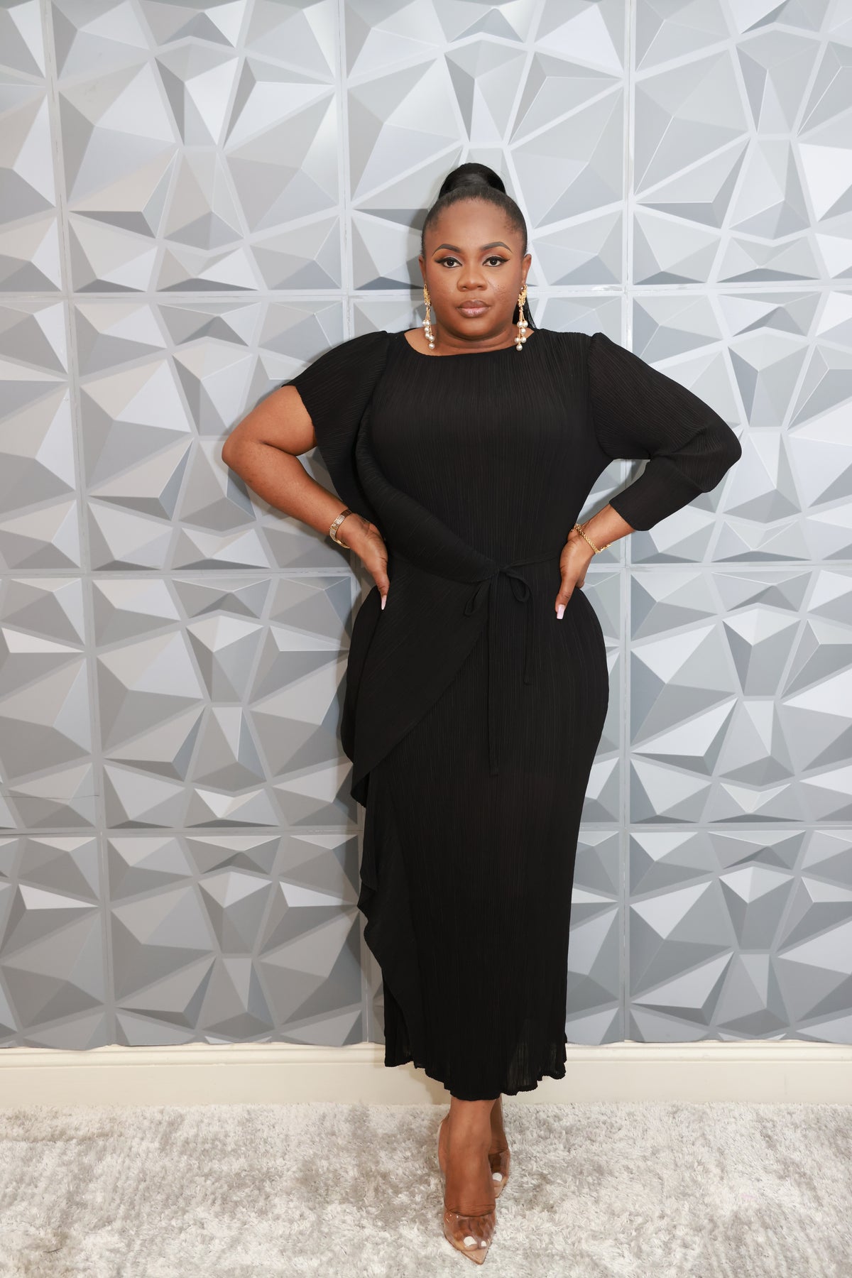 Majestic Wave Dress (Black)