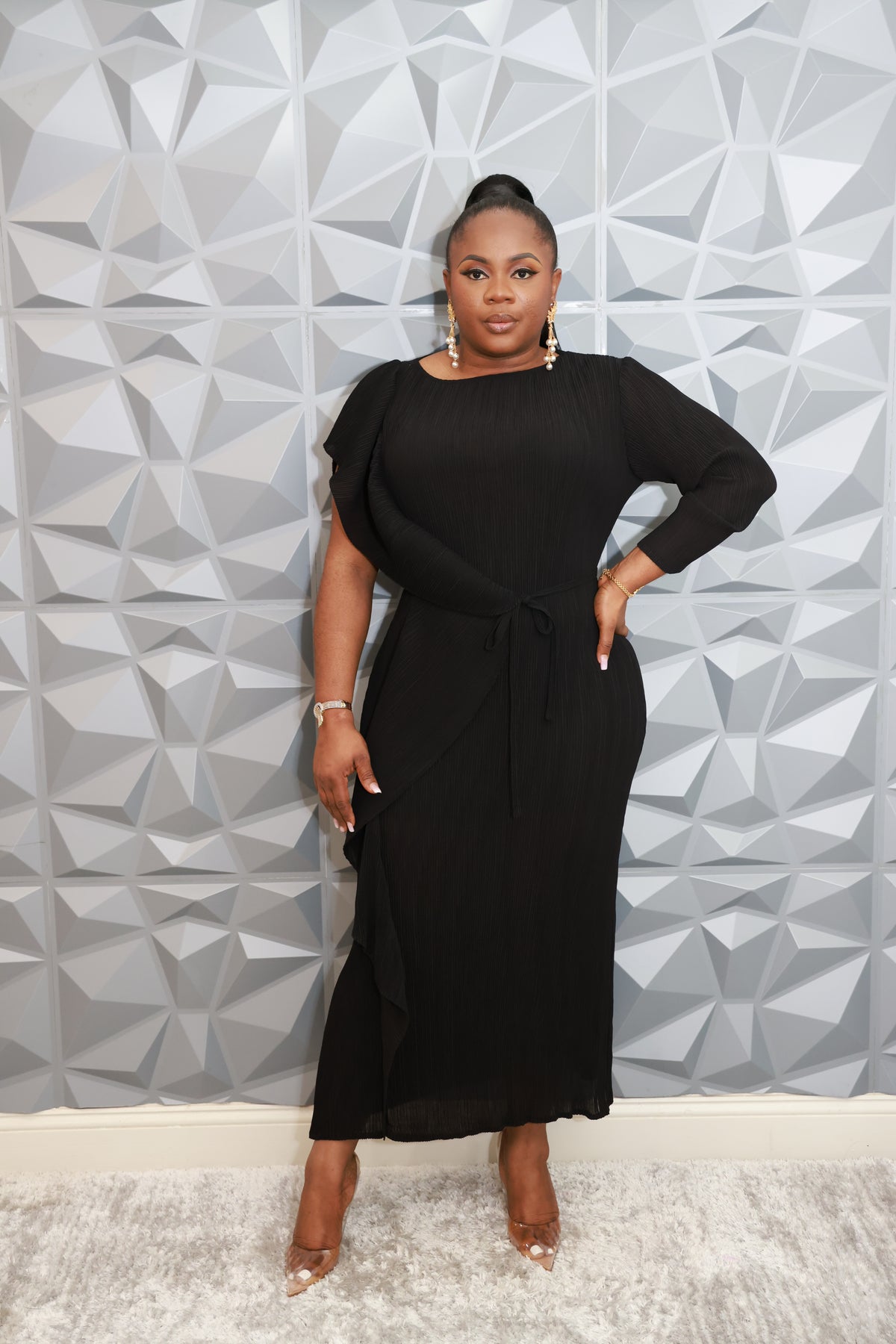 Majestic Wave Dress (Black)