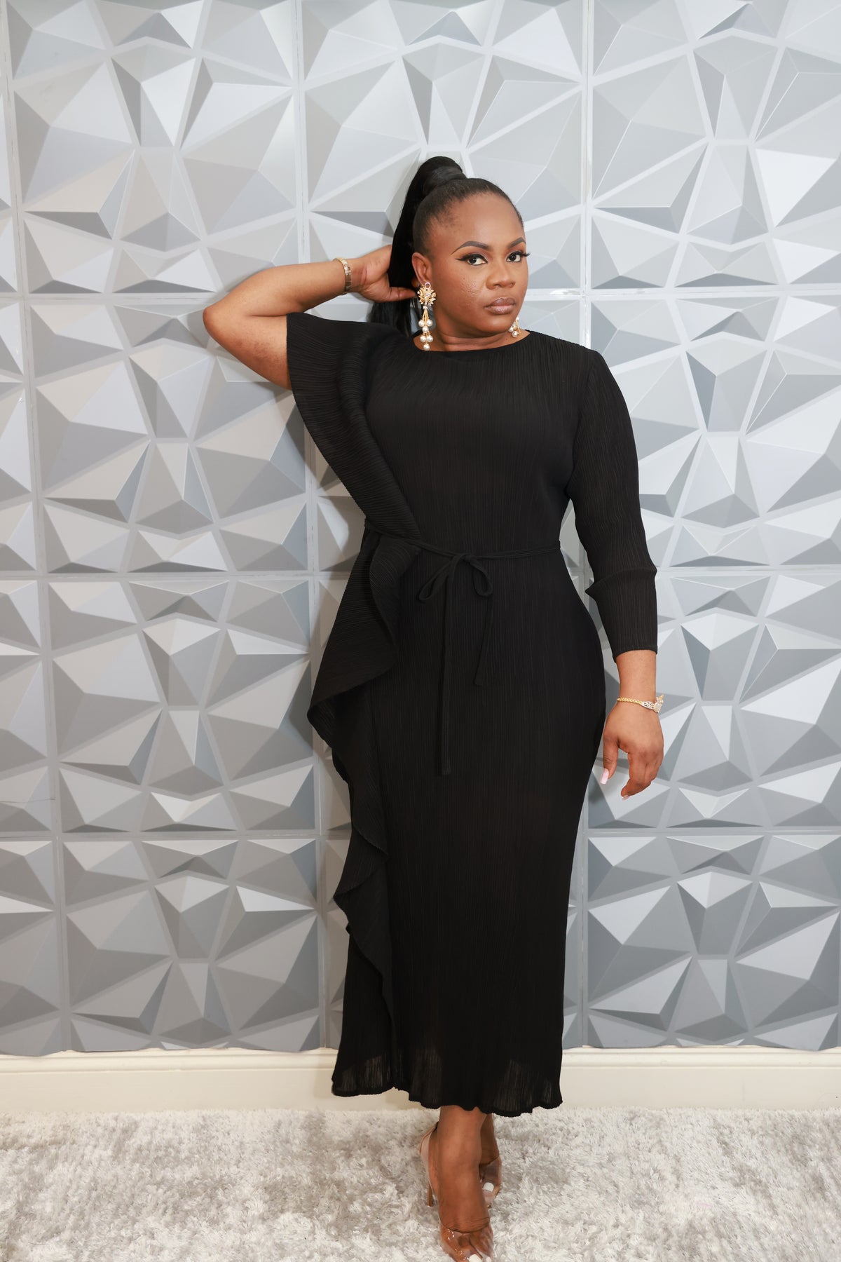 Majestic Wave Dress (Black)