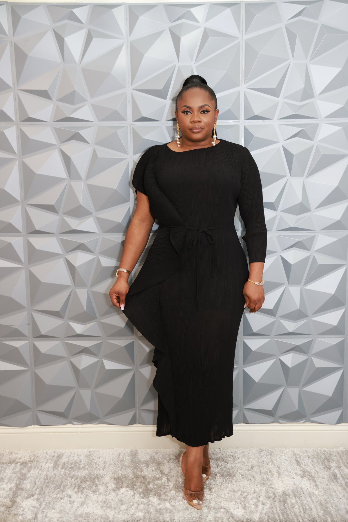 Majestic Wave Dress (Black)