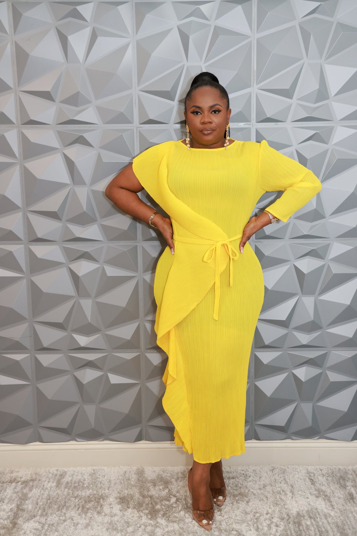 Majestic Wave Dress (Yellow)