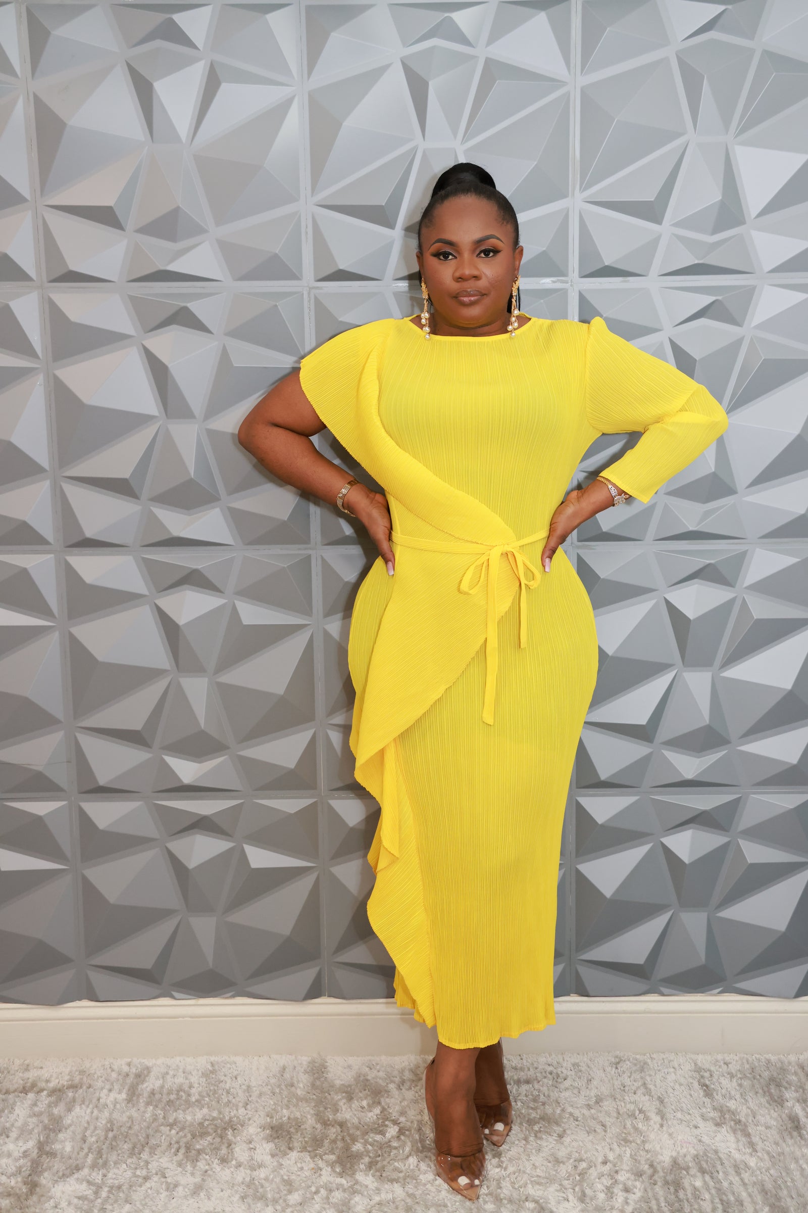 Majestic Wave Dress (Yellow)