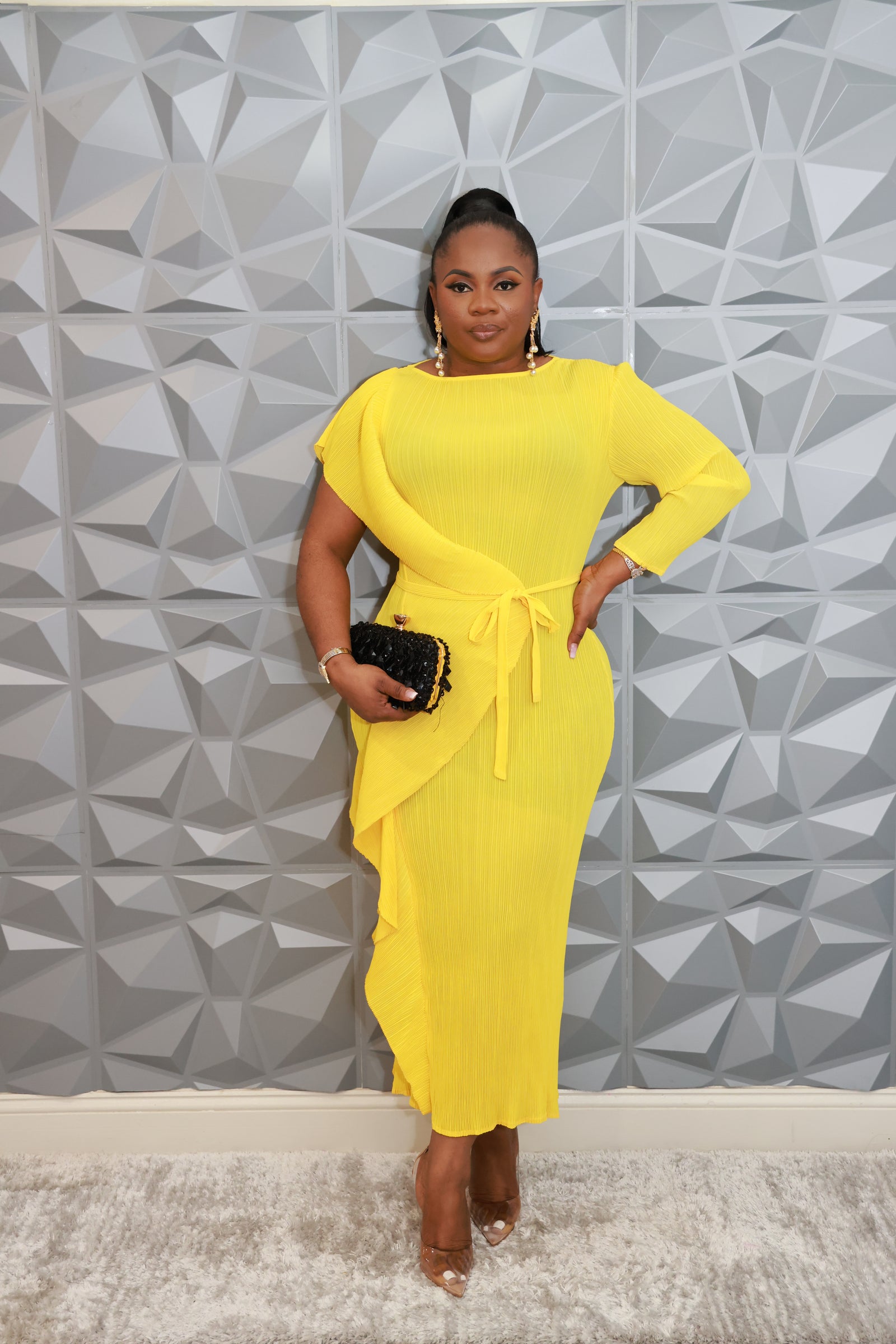 Majestic Wave Dress (Yellow)