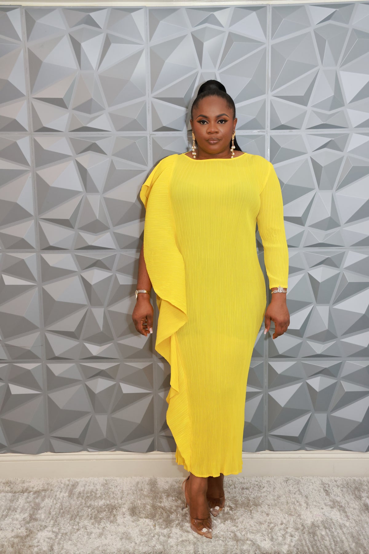 Majestic Wave Dress (Yellow)