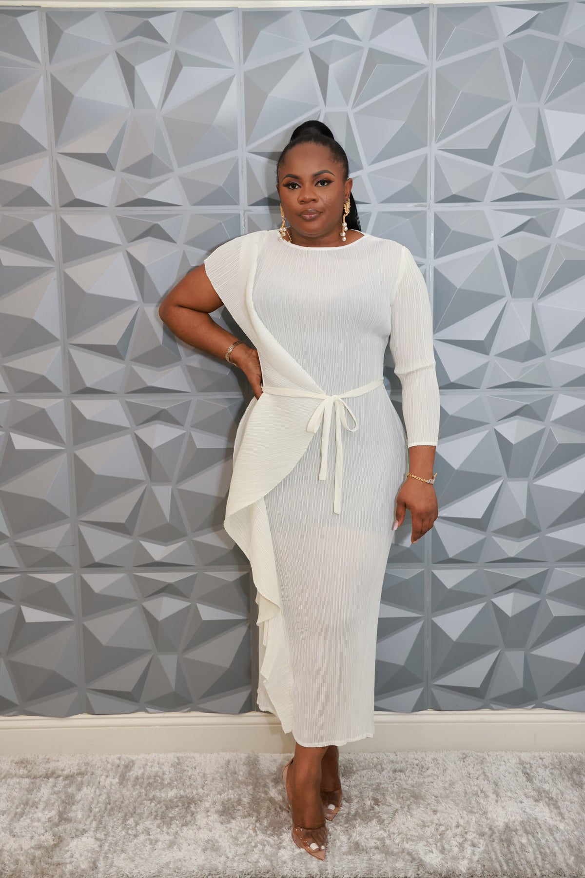 Majestic Wave Dress (White)