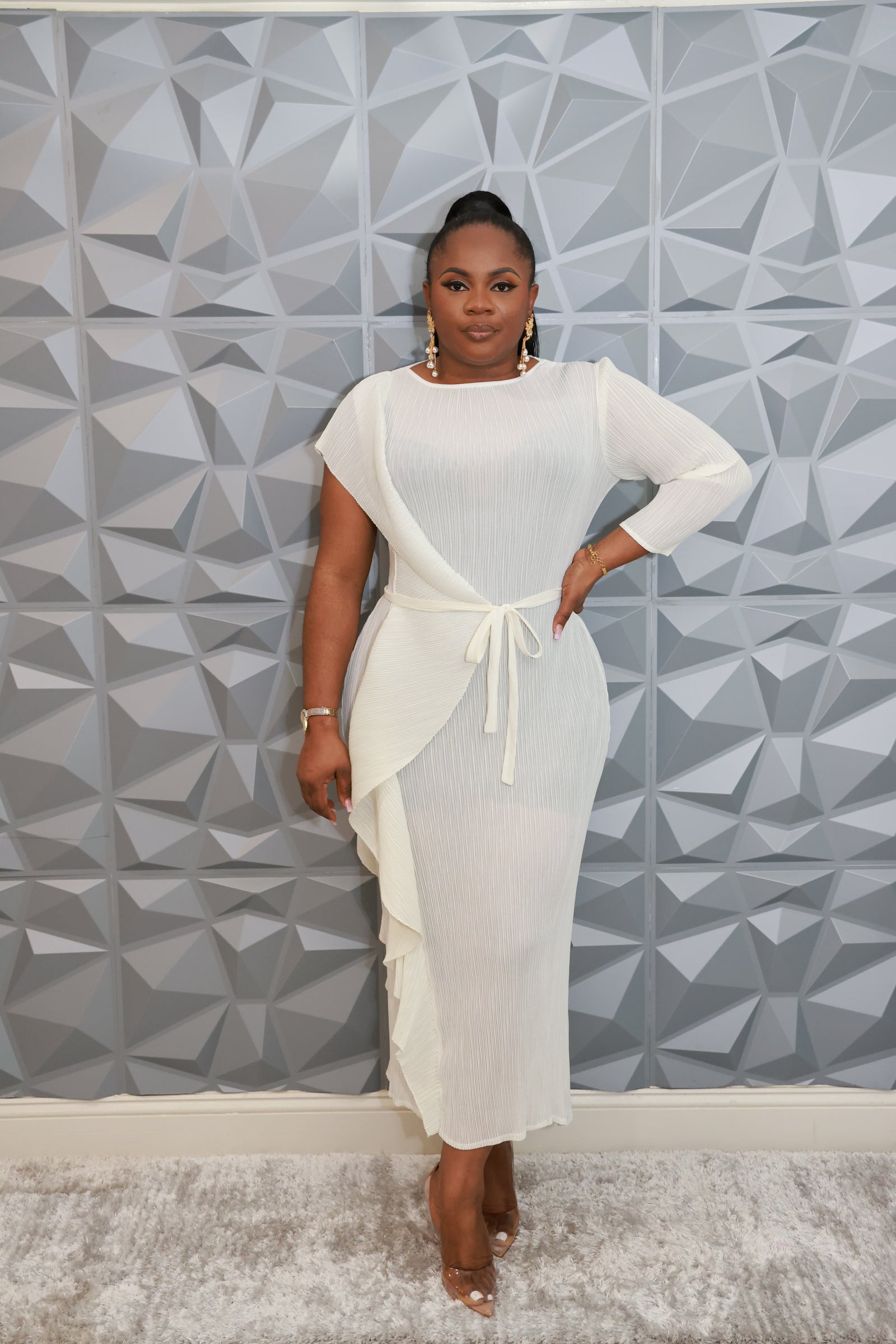 Majestic Wave Dress (White)