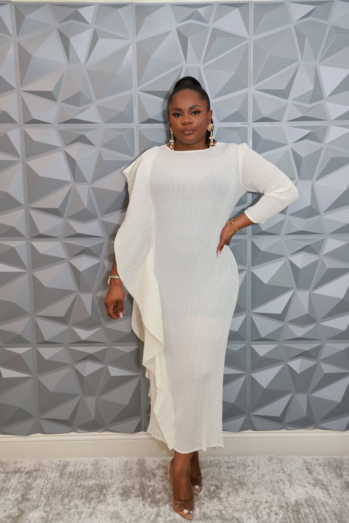 Majestic Wave Dress (White)