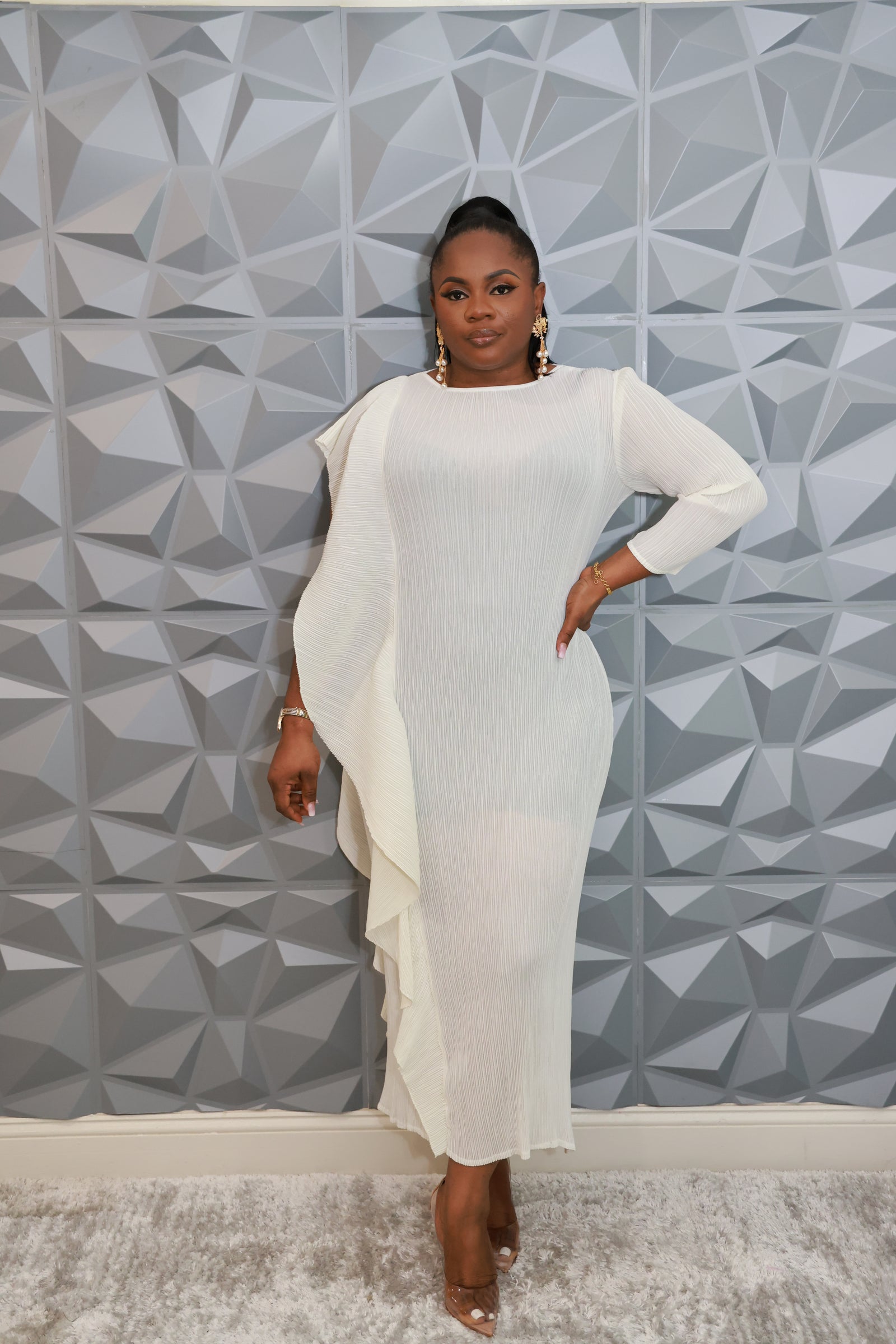 Majestic Wave Dress (White)