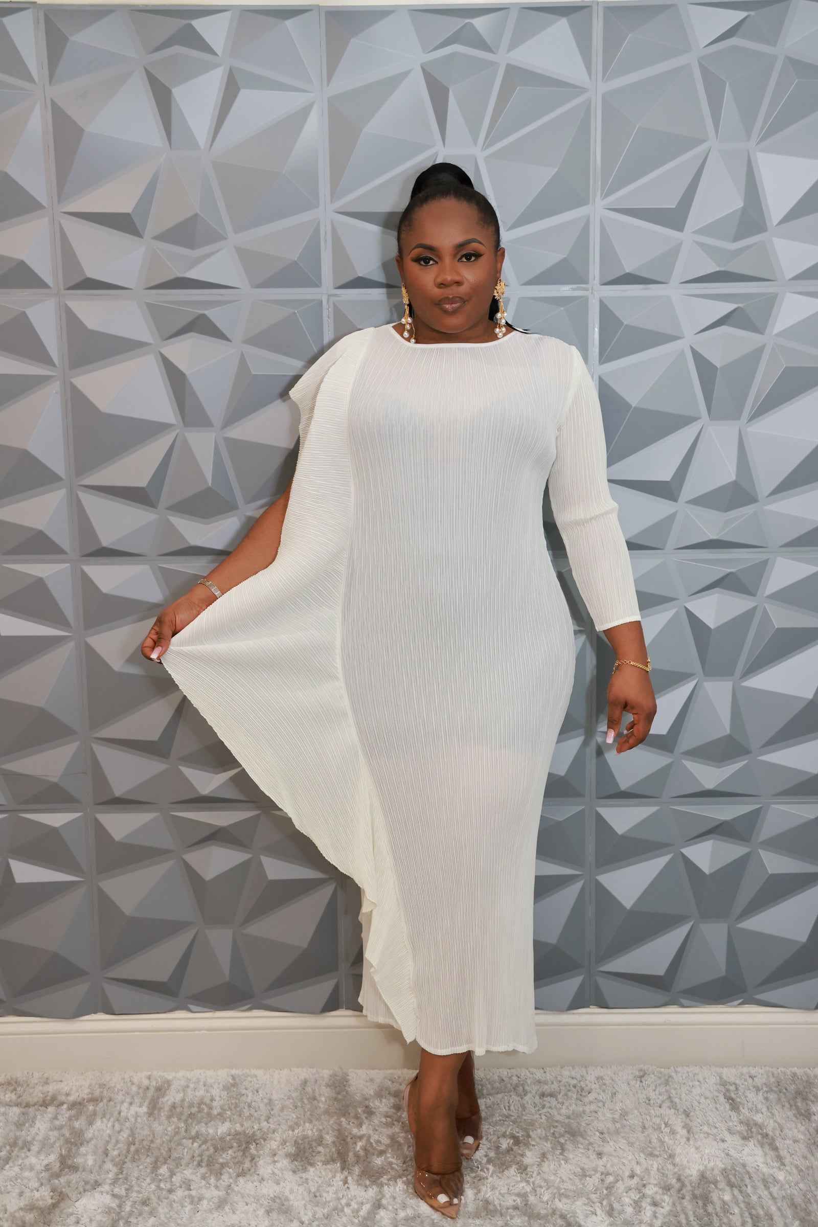 Majestic Wave Dress (White)