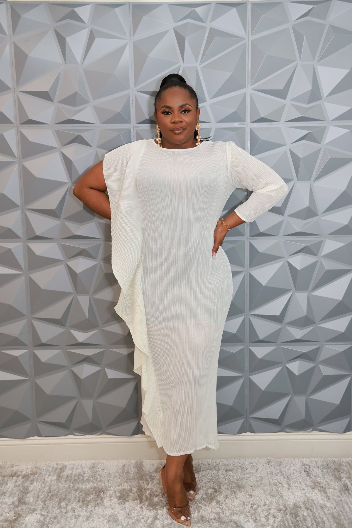 Majestic Wave Dress (White)