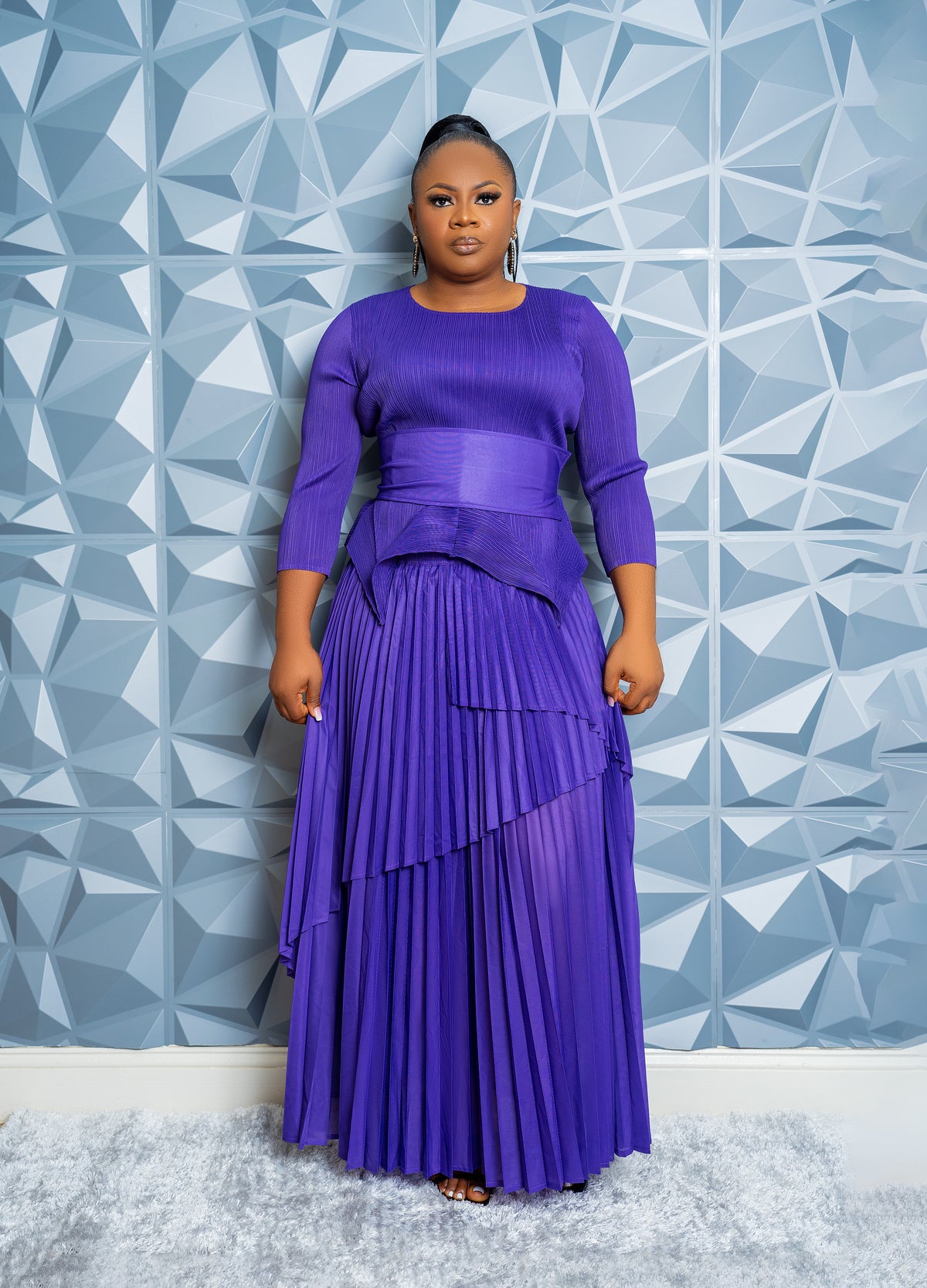 Cascade Skirt Set (Purple)