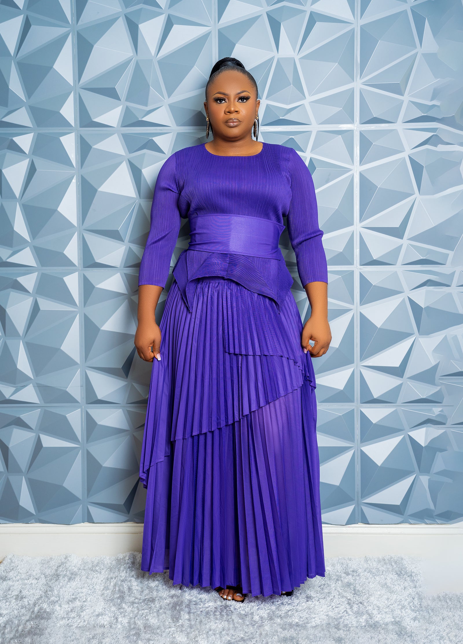 Cascade Skirt Set (Purple)