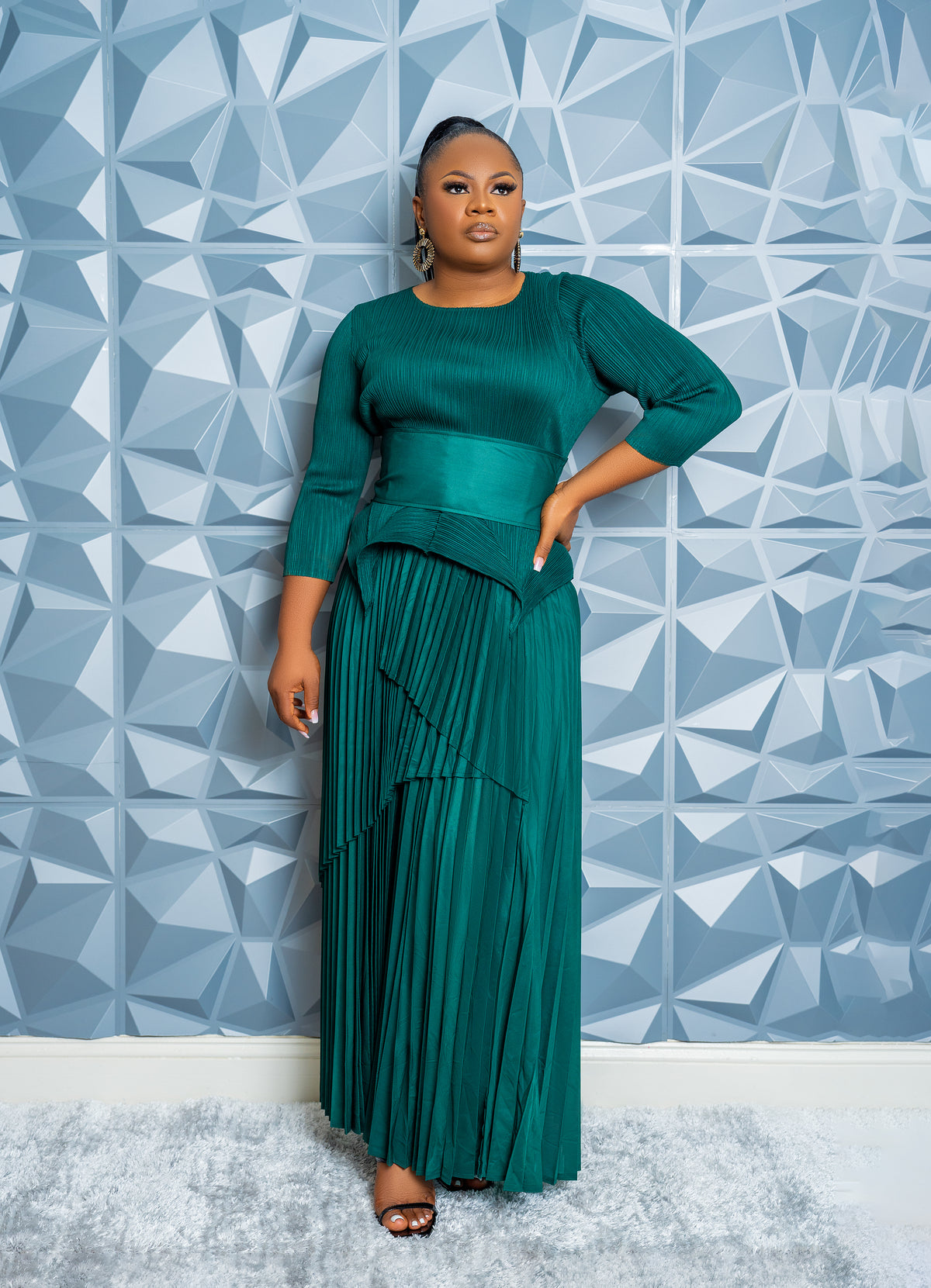 Cascade Skirt Set (Green)