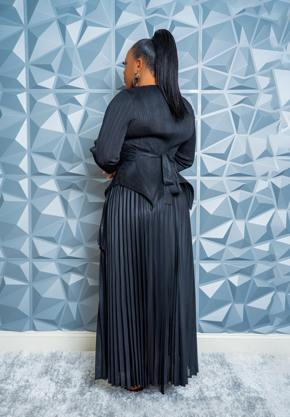 Cascade Skirt Set (Black)