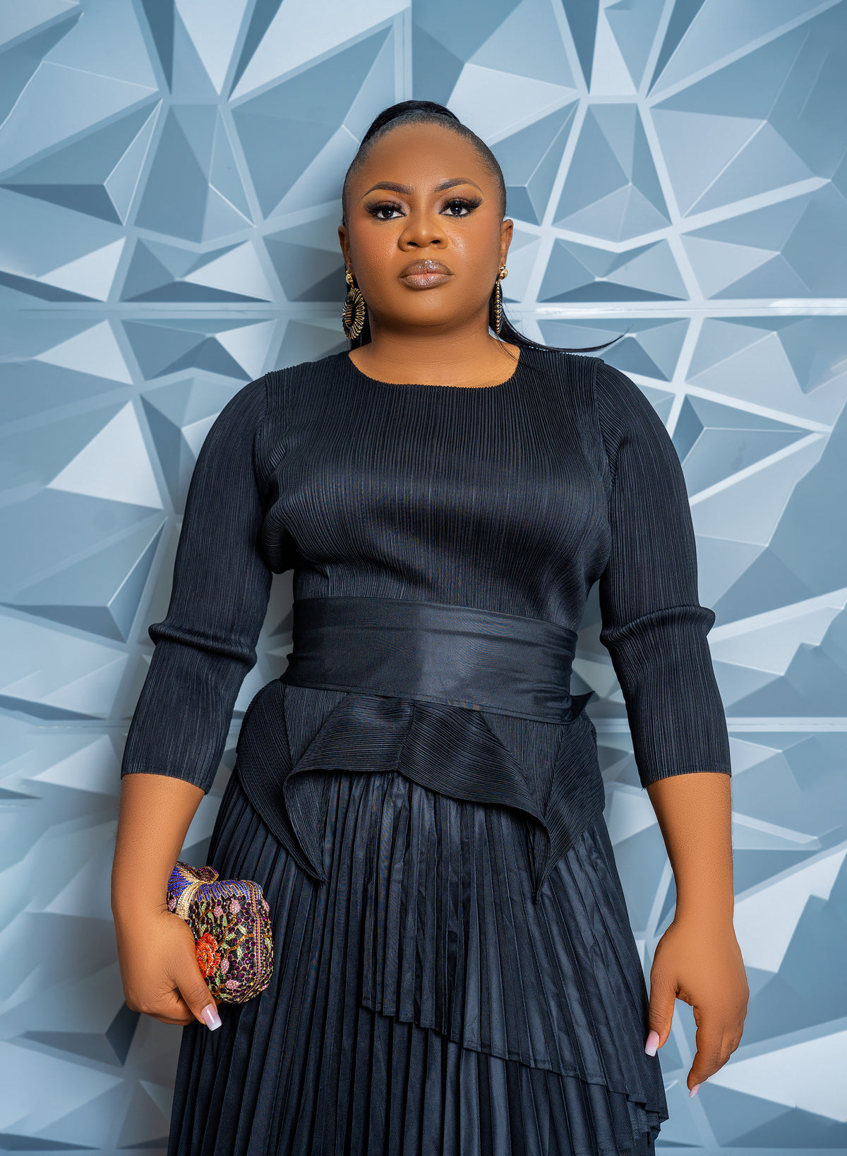 Cascade Skirt Set (Black)