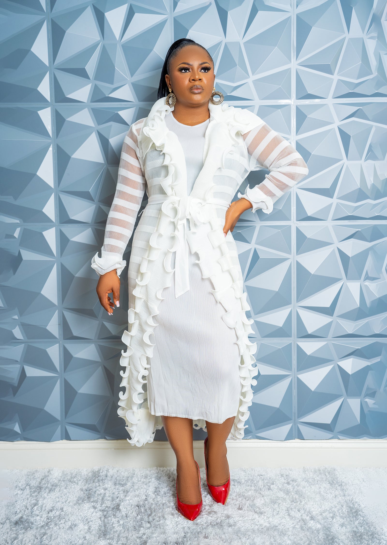 Gilded Wave Dress (WHITE)