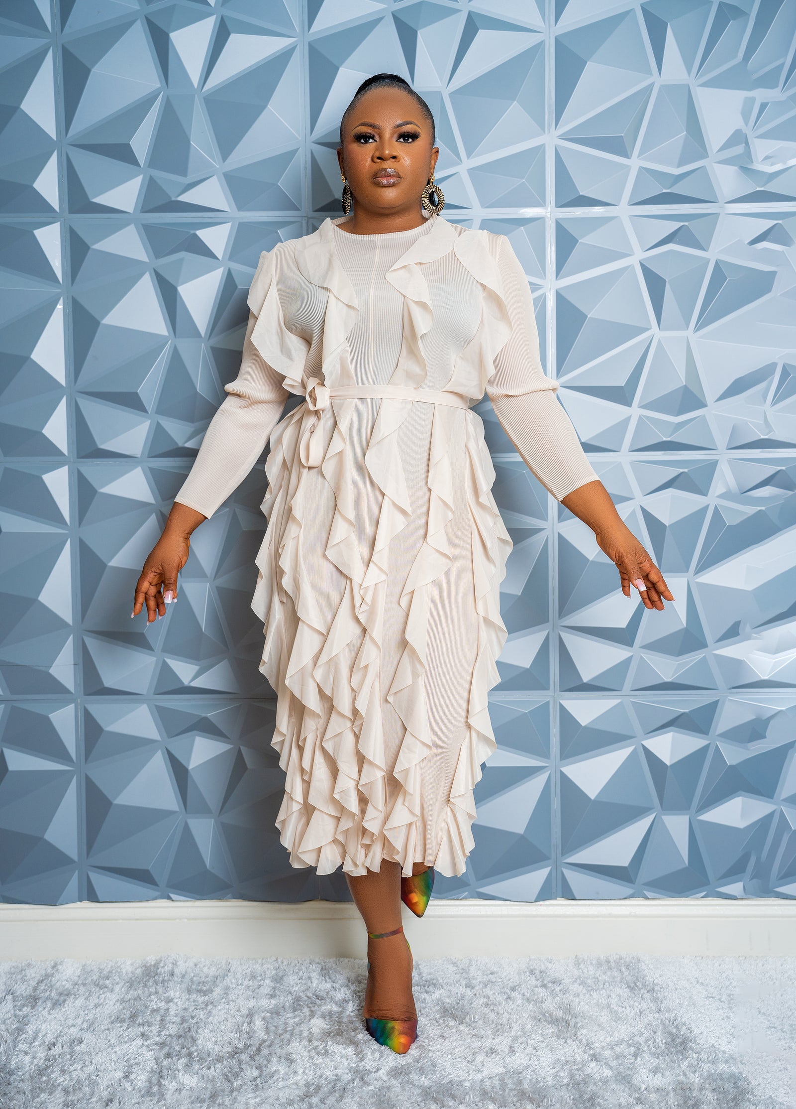 REFINED SOIREE DRESS (BEIGE)