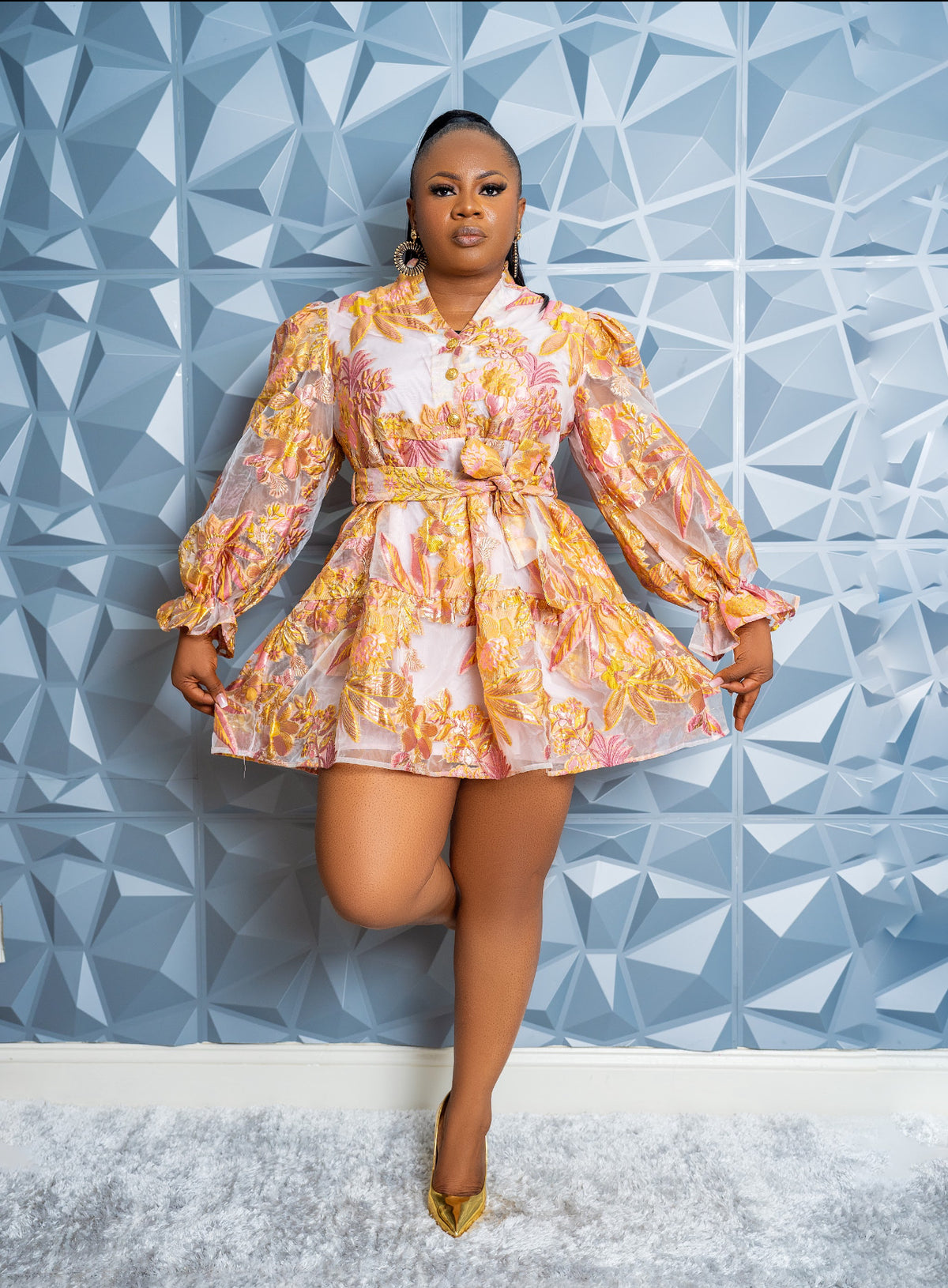 Sunset Blossom Mini Dress