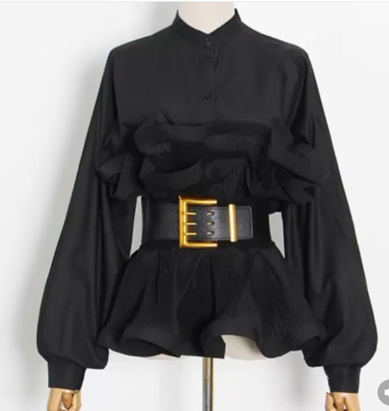 Zendaya Shallow Sleeve Peplum Blouse